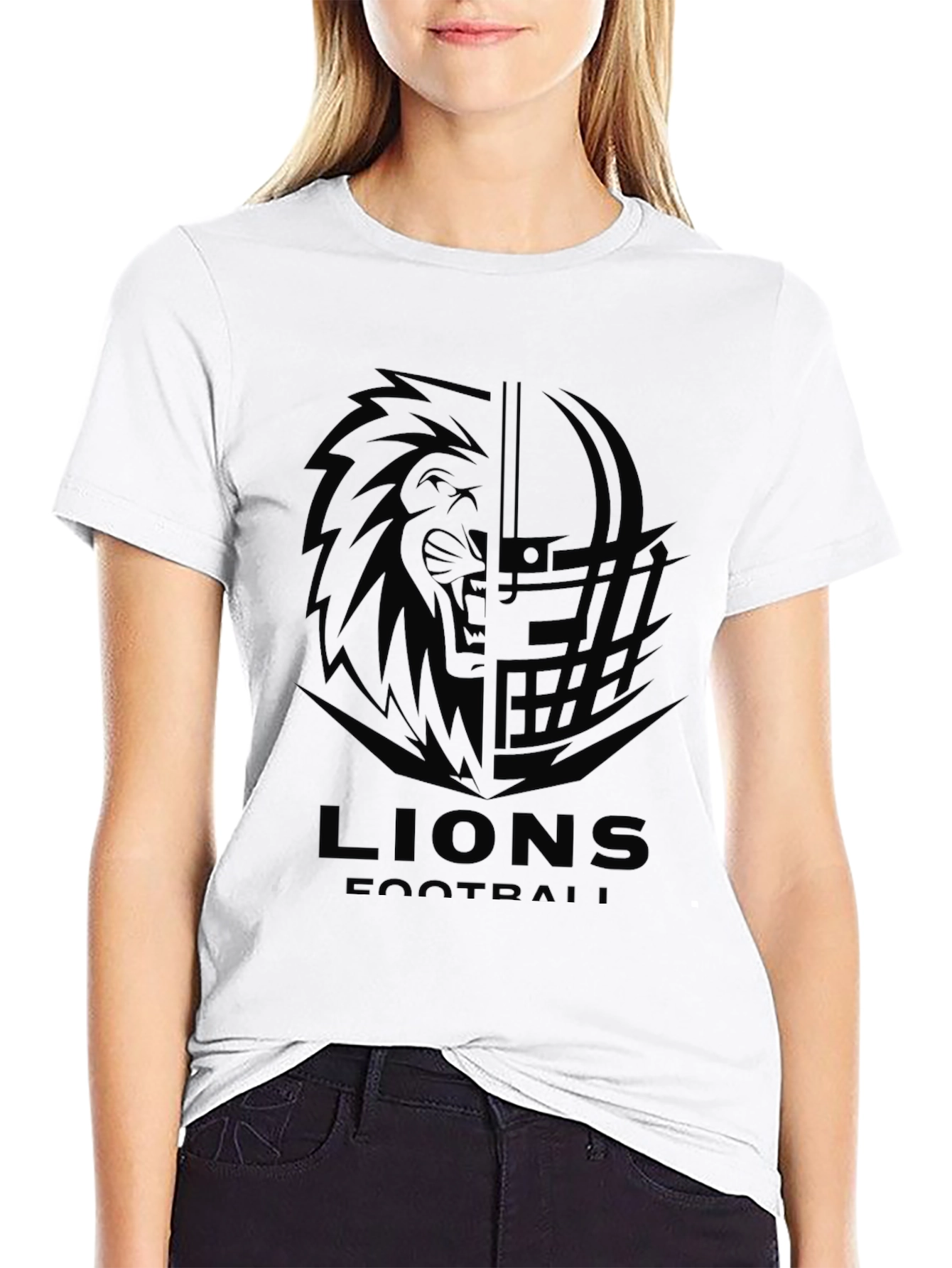 Lions Football Graphic Tee - Black