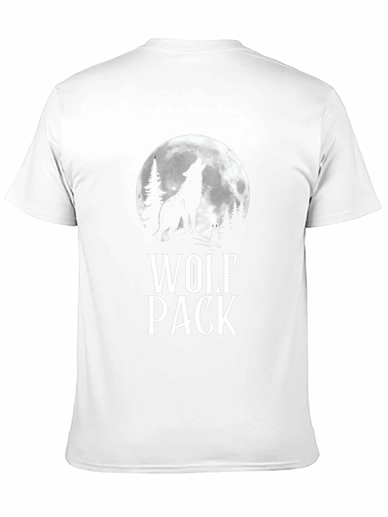 Wolf Pack Moon Graphic Tee - Black Cotton T-Shirt