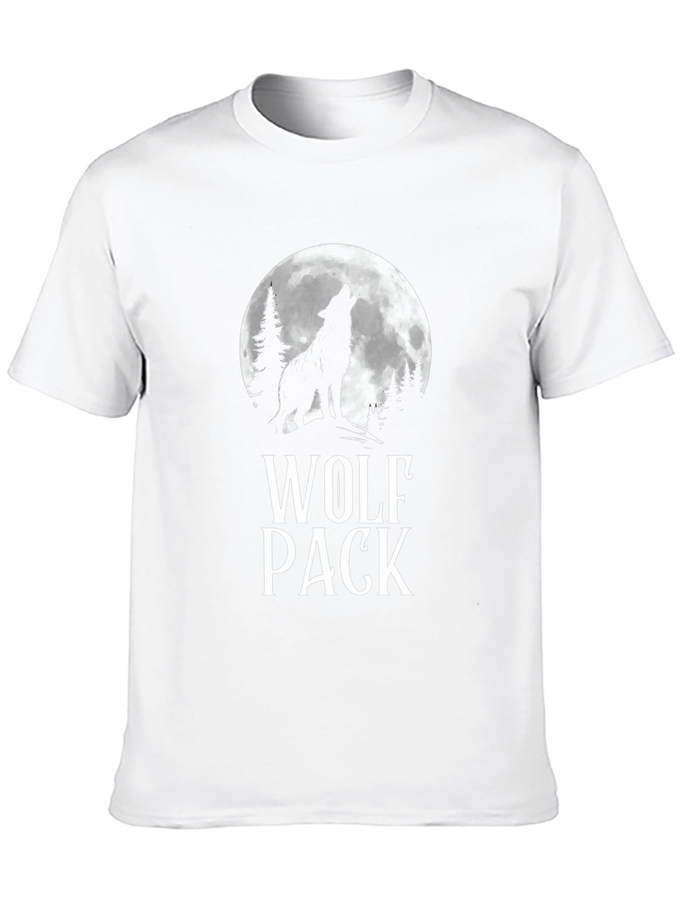 Wolf Pack Moon Graphic Tee - Black Cotton T-Shirt