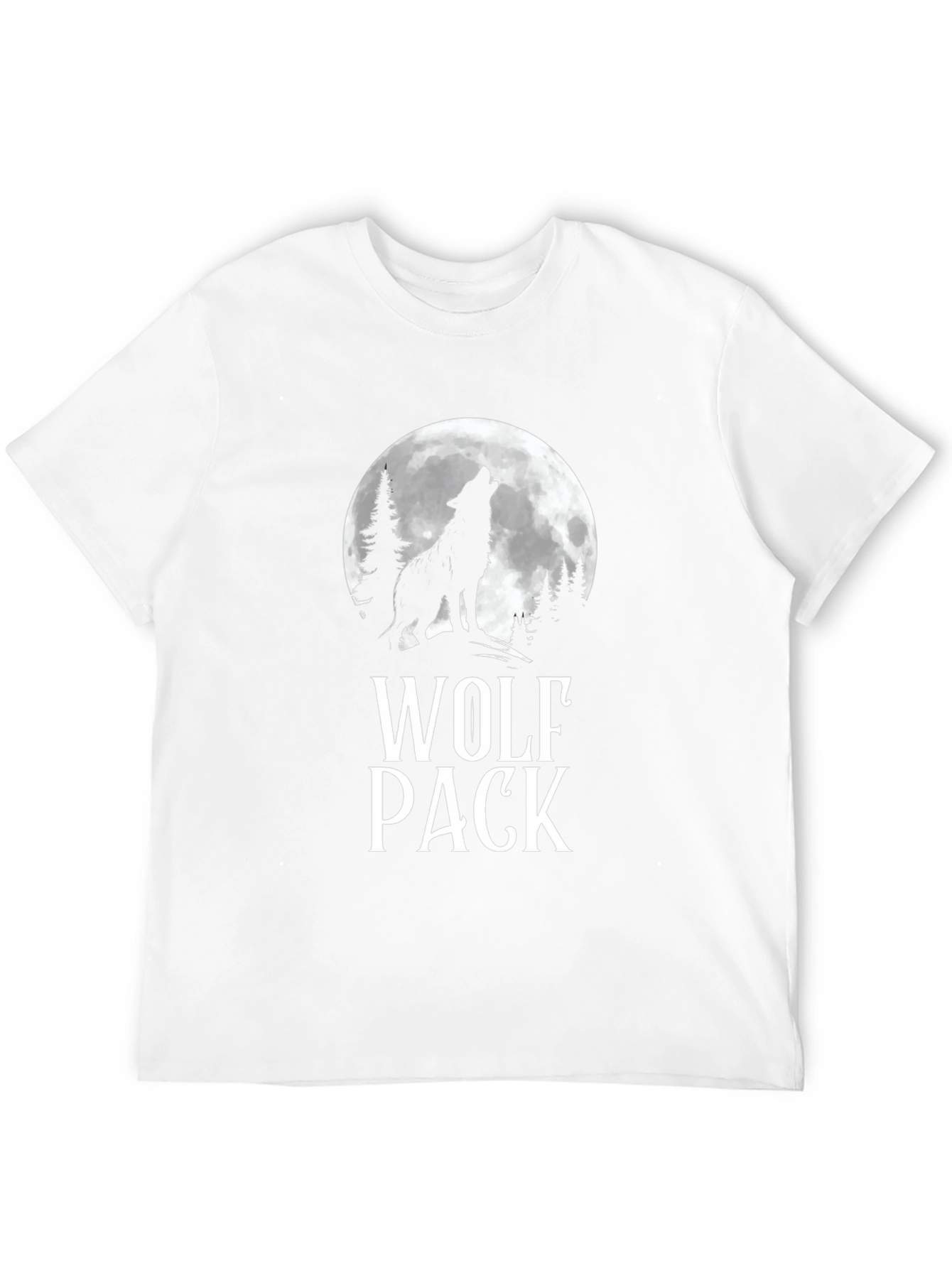 Wolf Pack Moon Graphic Tee - Black Cotton T-Shirt