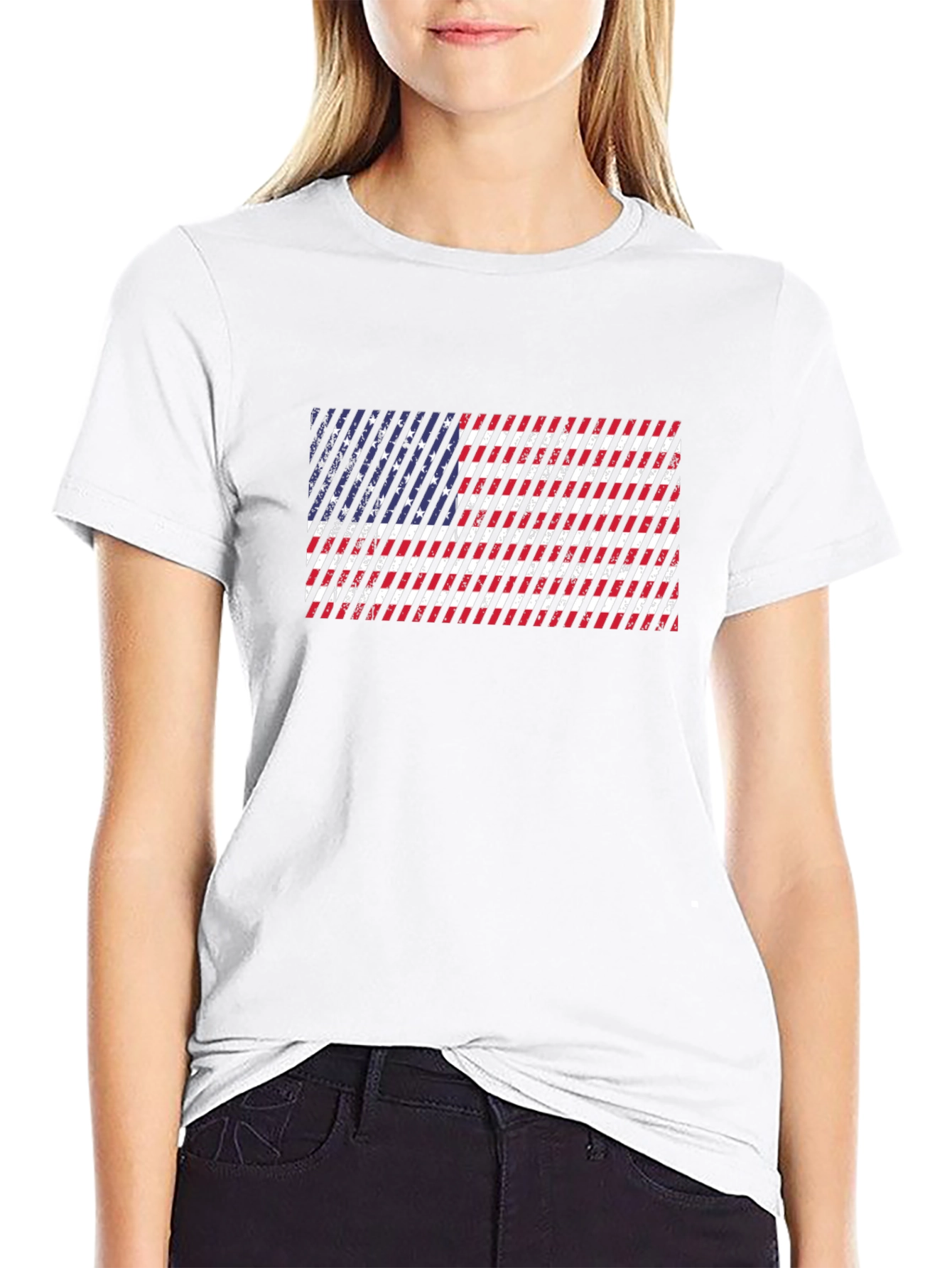 American Flag Distressed Graphic T-Shirt