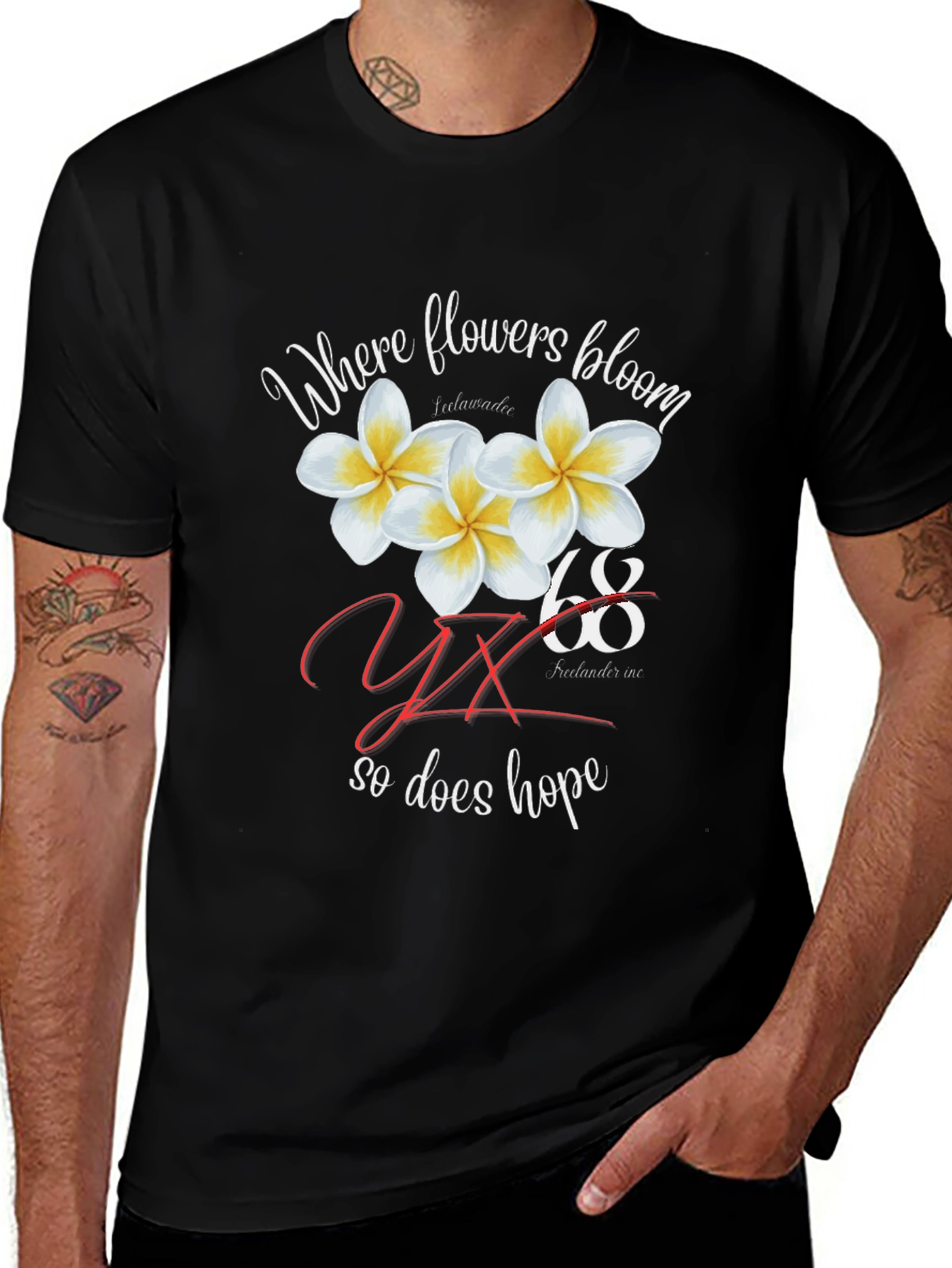 Floral Hope T-Shirt - Black