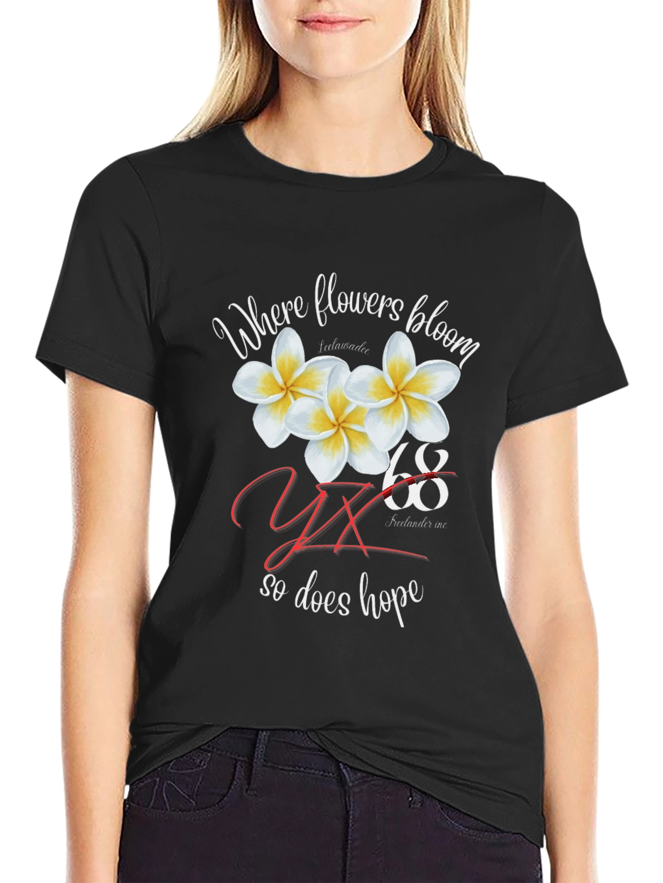 Floral Hope T-Shirt - Black