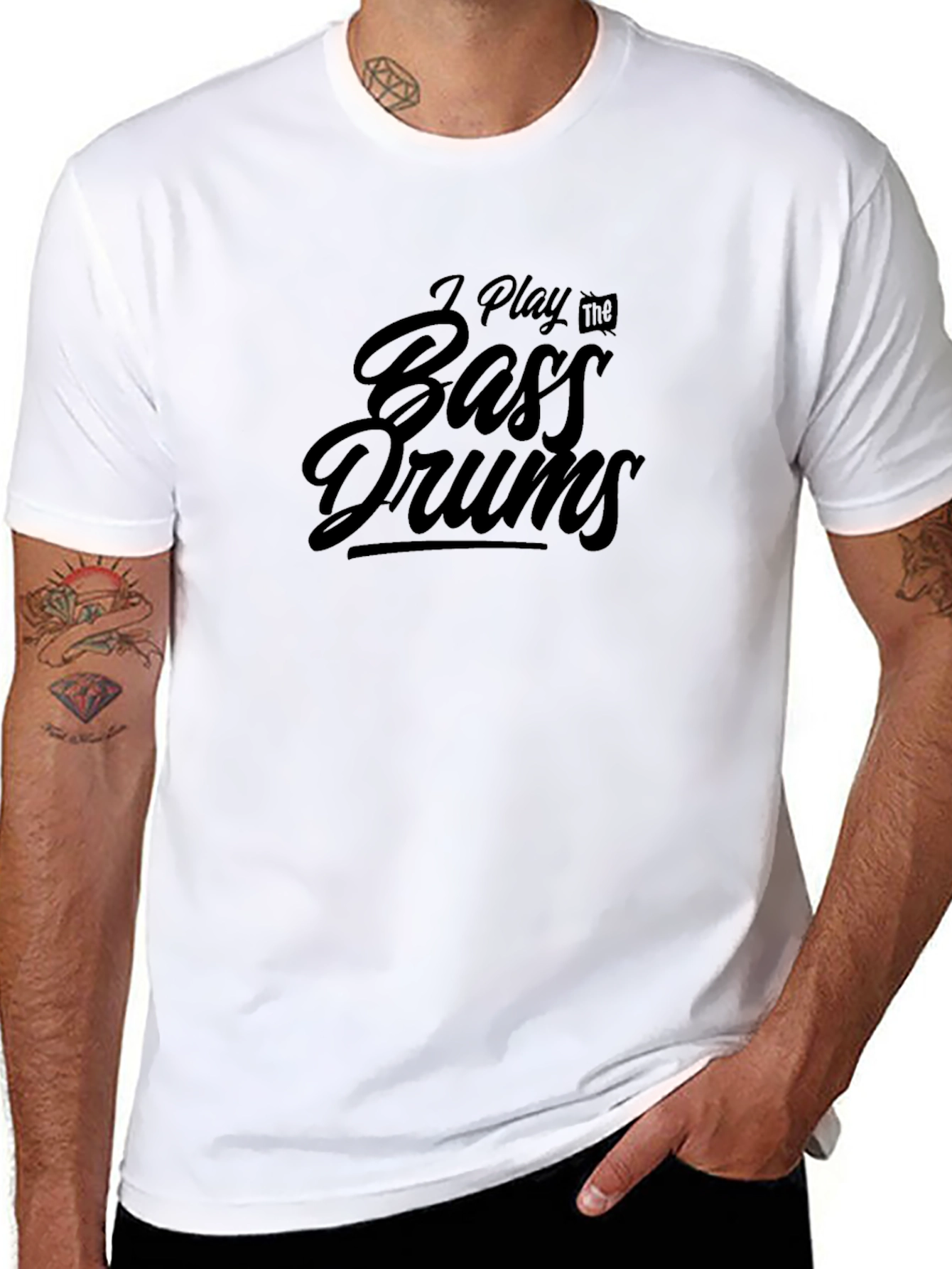 I Play the Bass Drums Black T-Shirt