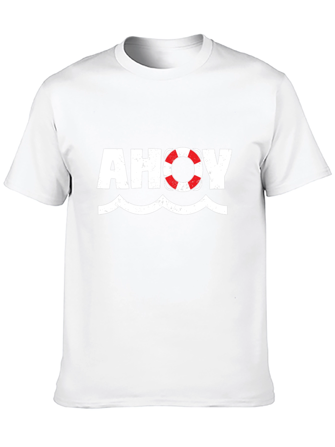 Ahoy Nautical Theme Graphic Tee - Black Cotton T-Shirt