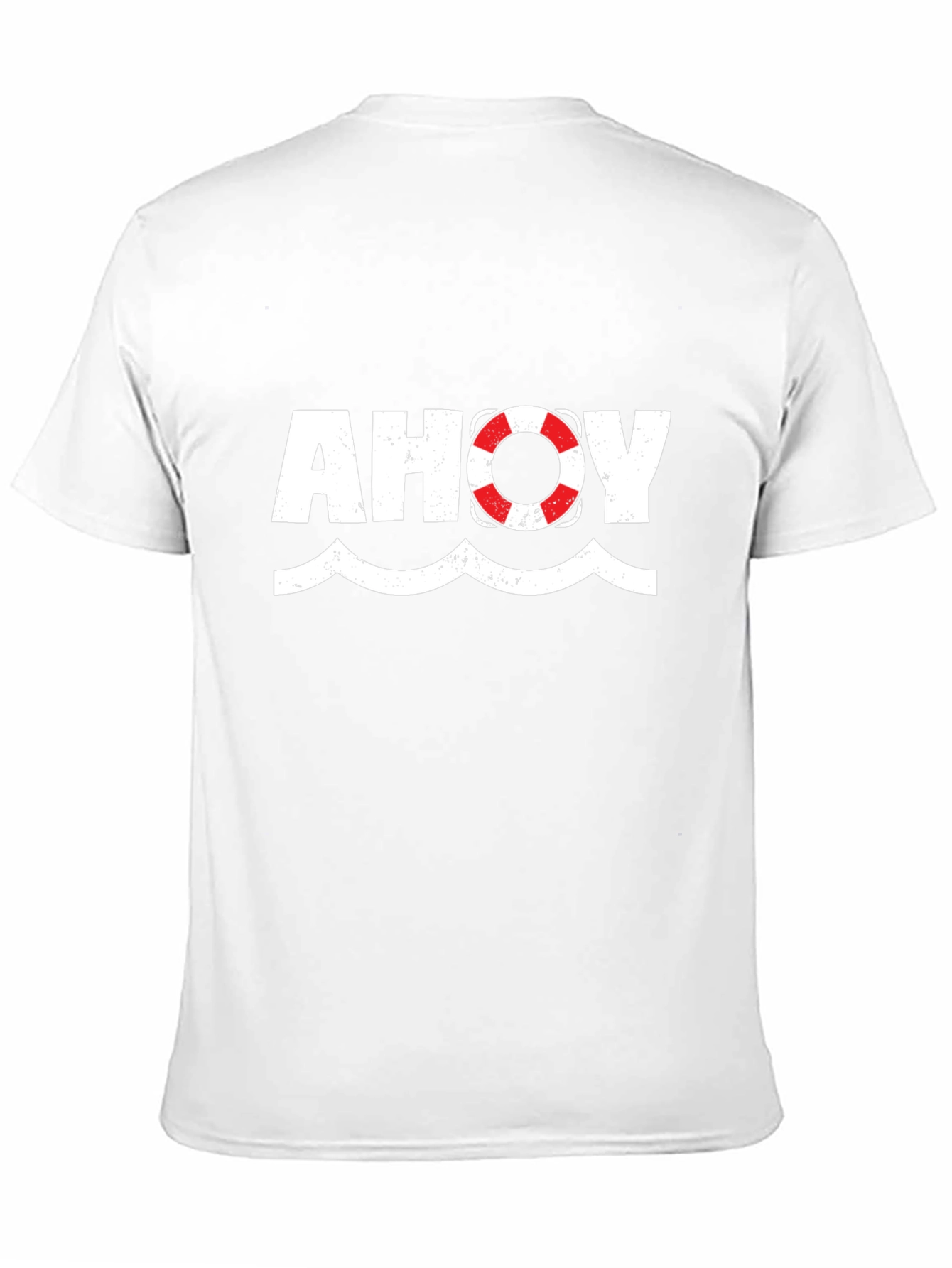 Ahoy Nautical Theme Graphic Tee - Black Cotton T-Shirt