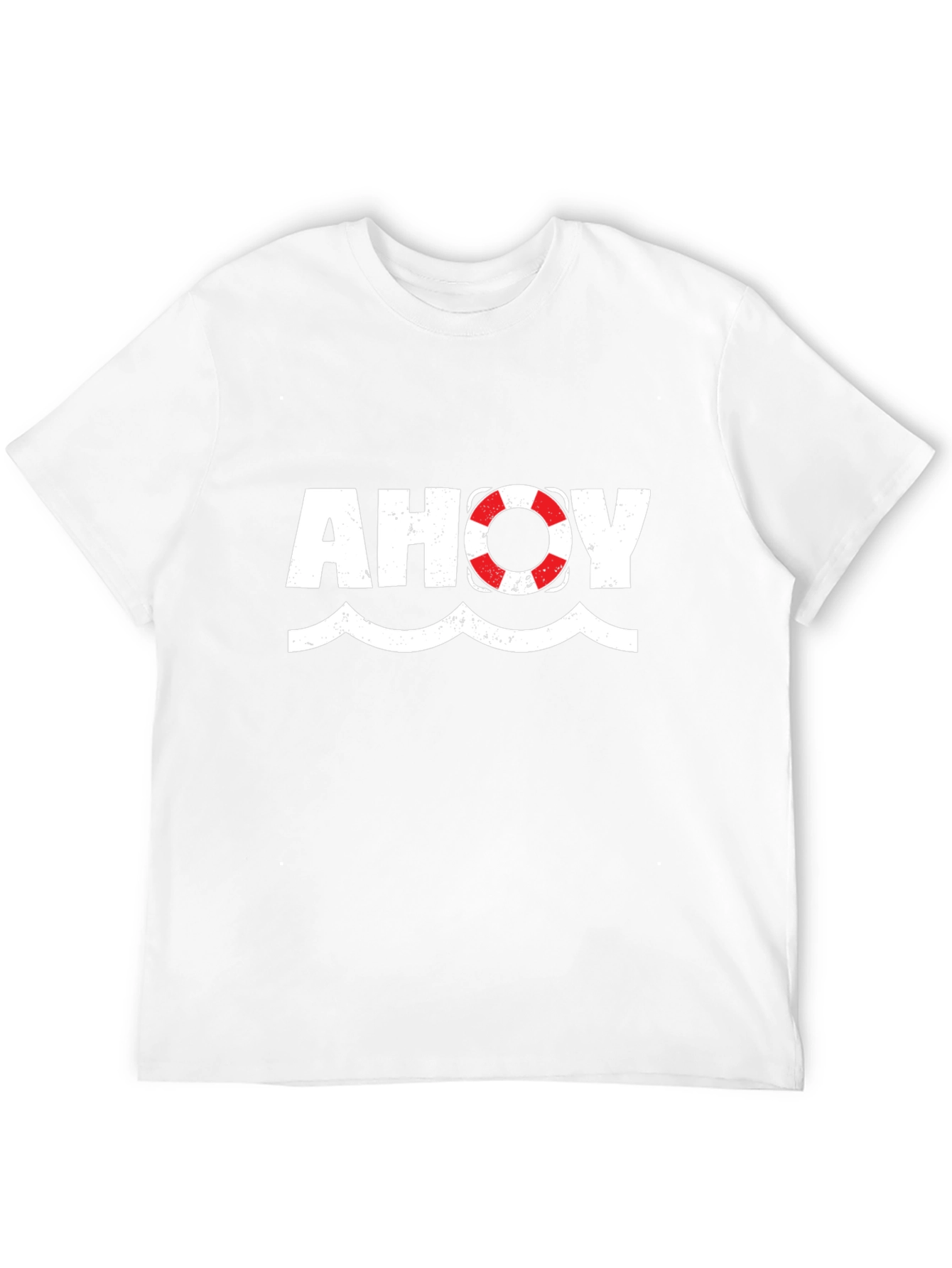 Ahoy Nautical Theme Graphic Tee - Black Cotton T-Shirt