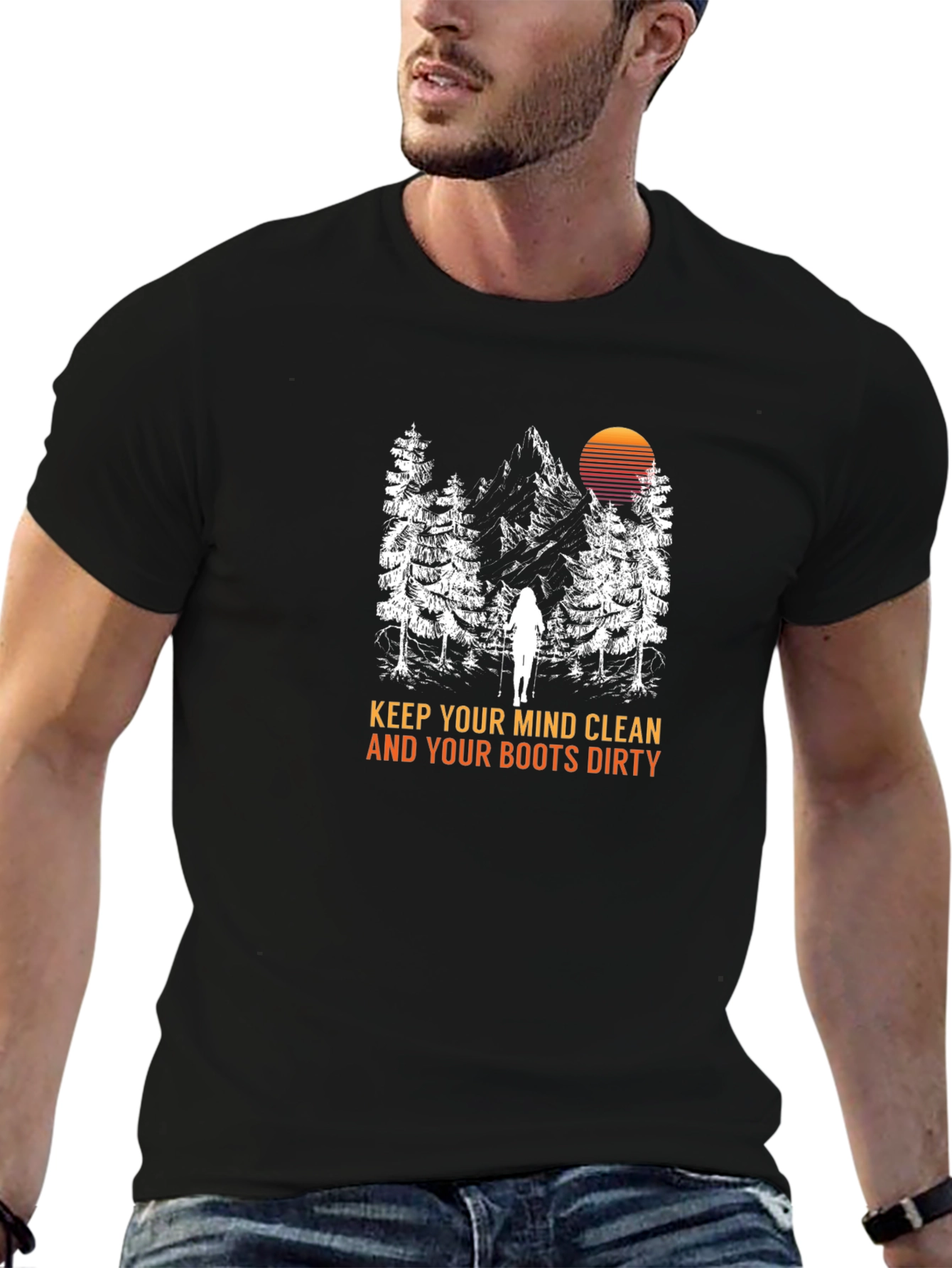 Mind Clean Boots Dirty Black Graphic Tee