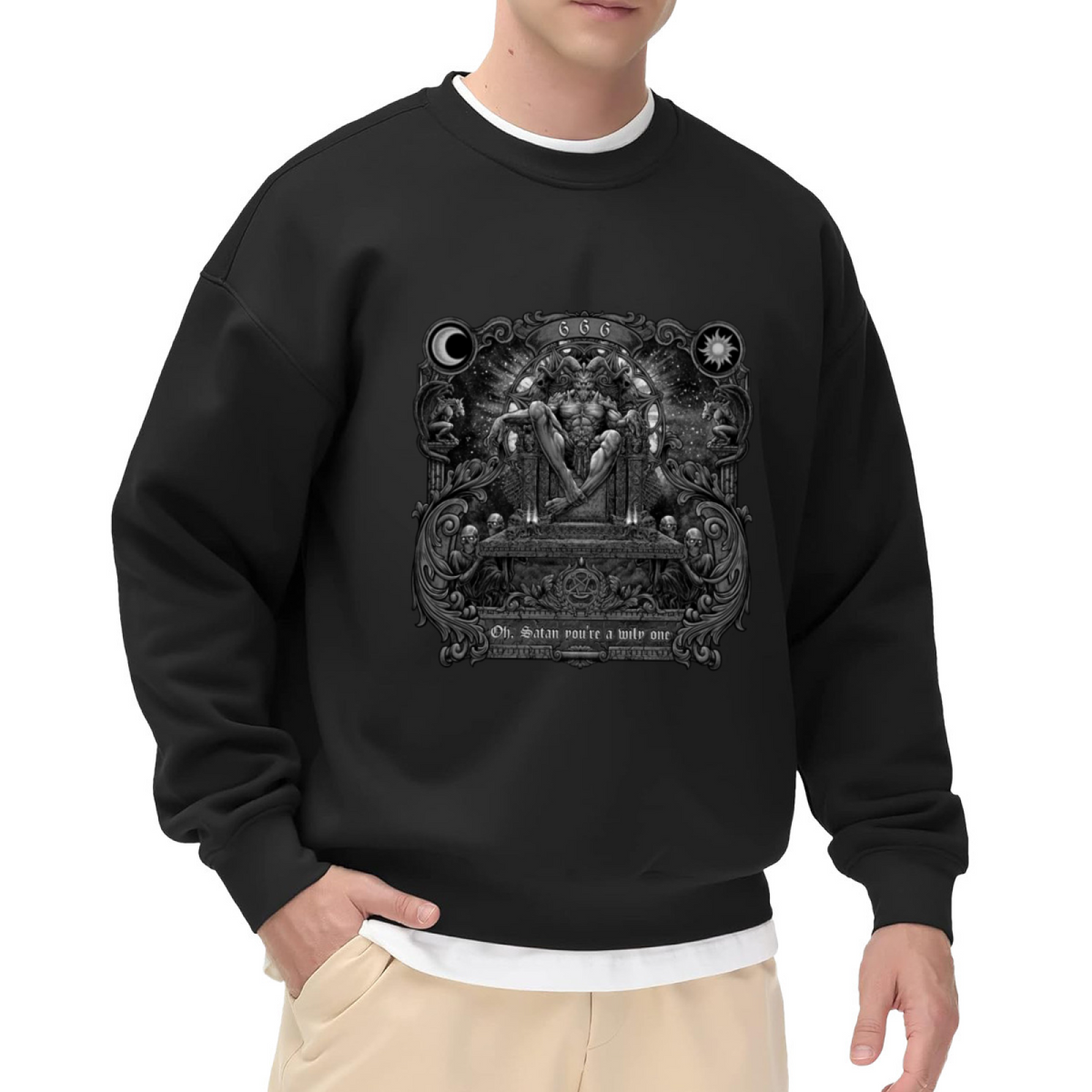 Gothic Skull & Occult Design Graphic ԲÁìÎÀÒÂ - Unique Design Pullover Sweatshirt