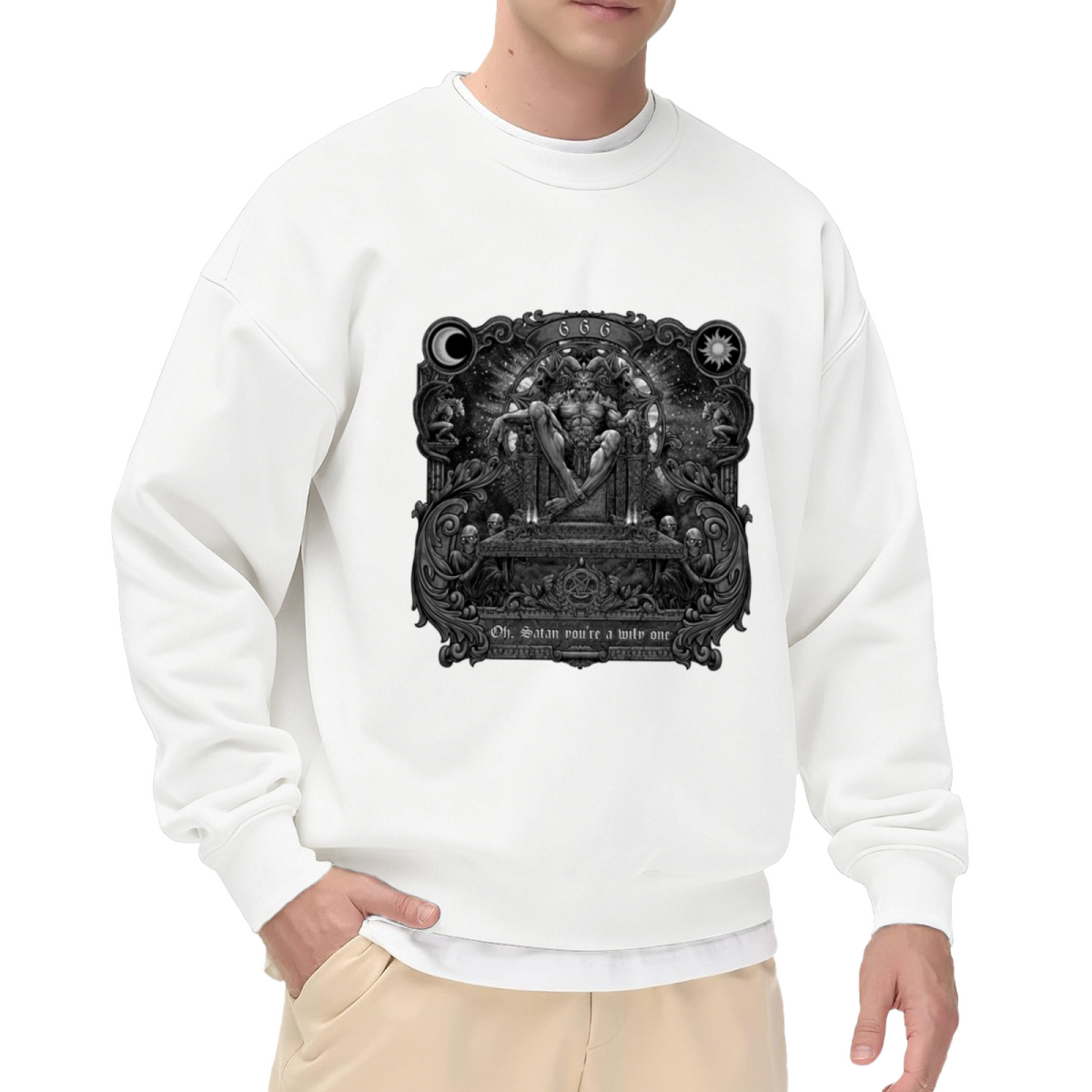 Gothic Skull & Occult Design Graphic ԲÁìÎÀÒÂ - Unique Design Pullover Sweatshirt