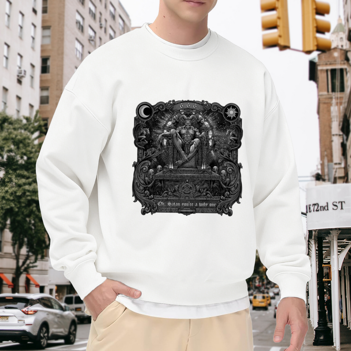 Gothic Skull & Occult Design Graphic ԲÁìÎÀÒÂ - Unique Design Pullover Sweatshirt