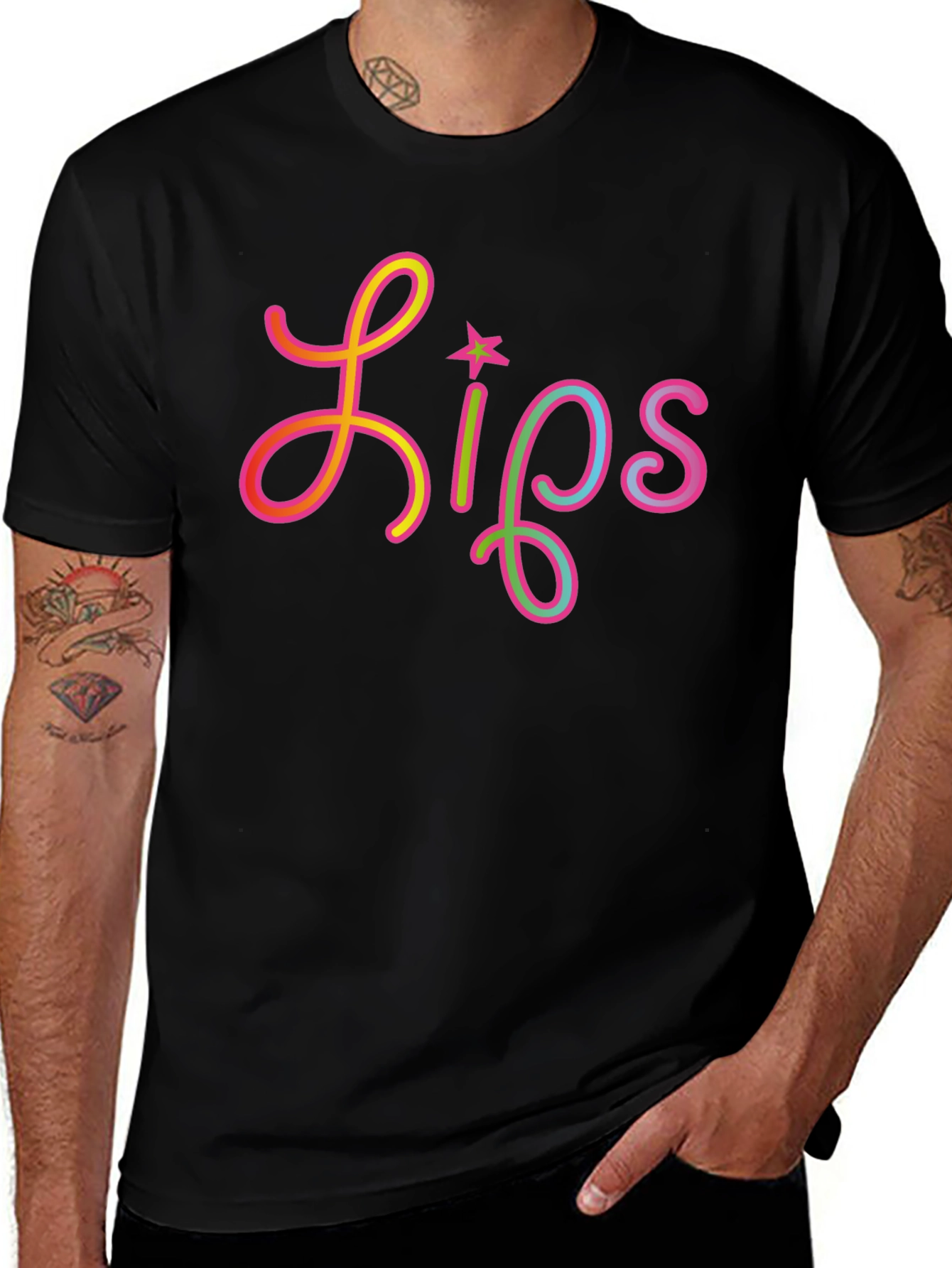Lips Graphic Black Tee