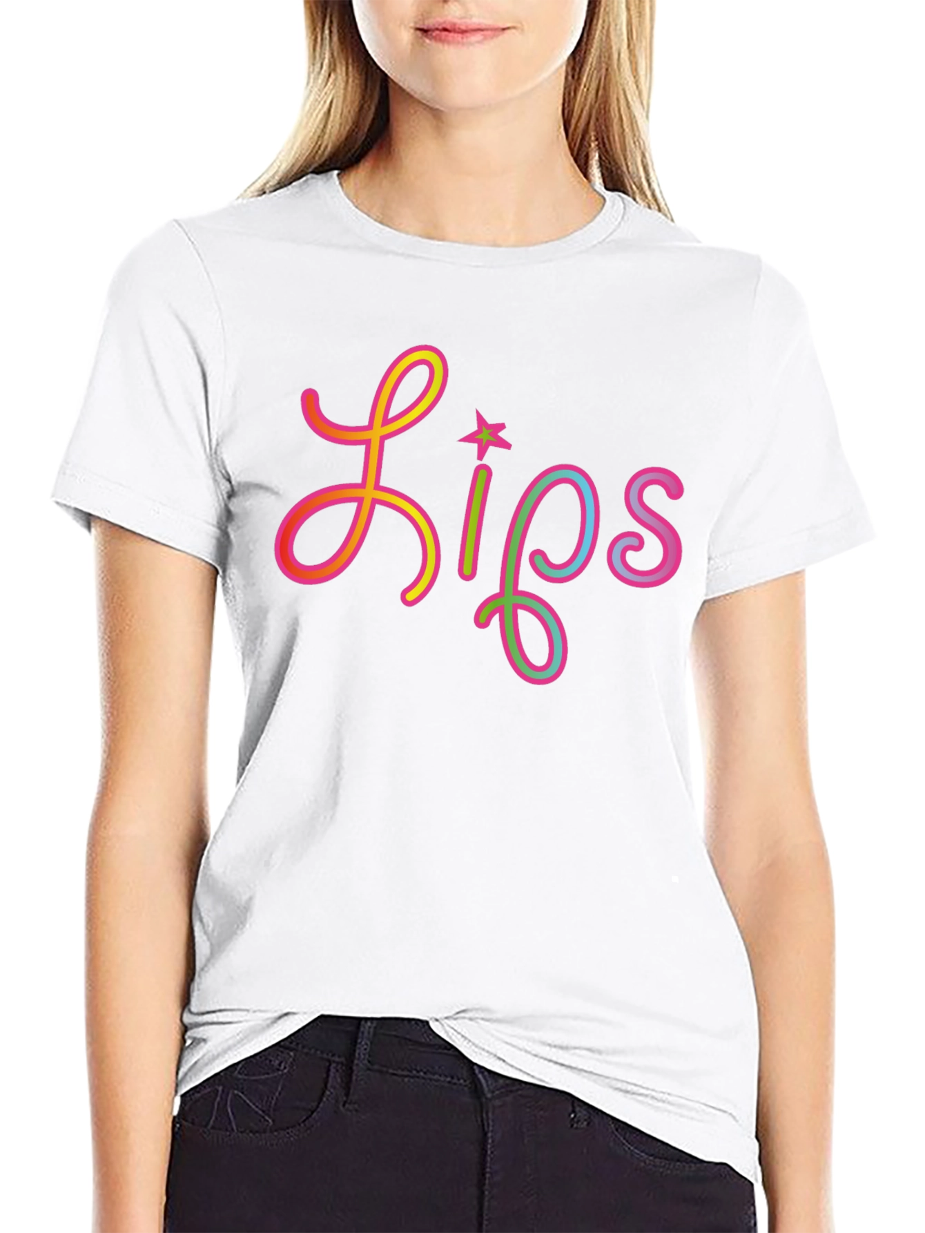 Lips Graphic Black Tee