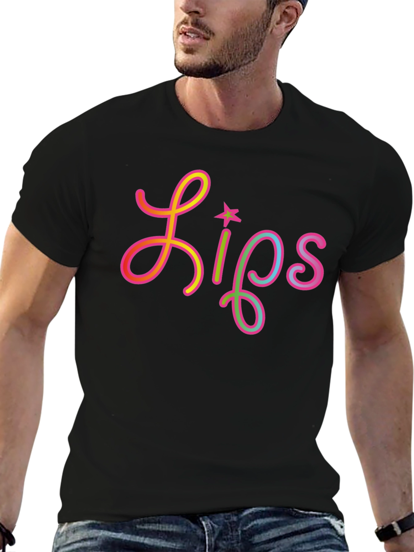 Lips Graphic Black Tee
