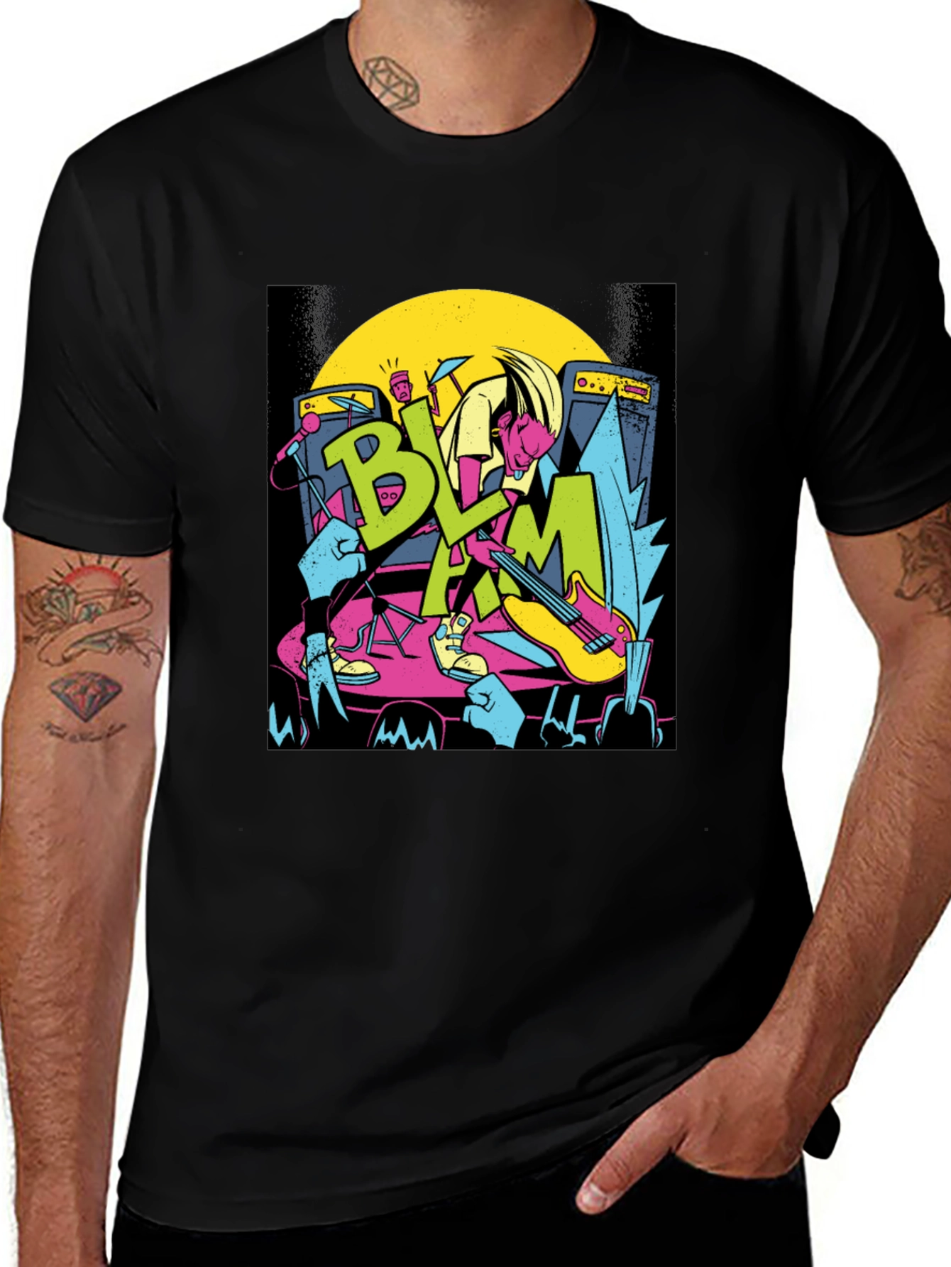 Retro Rock Band Tee - BLAM Concert T-Shirt