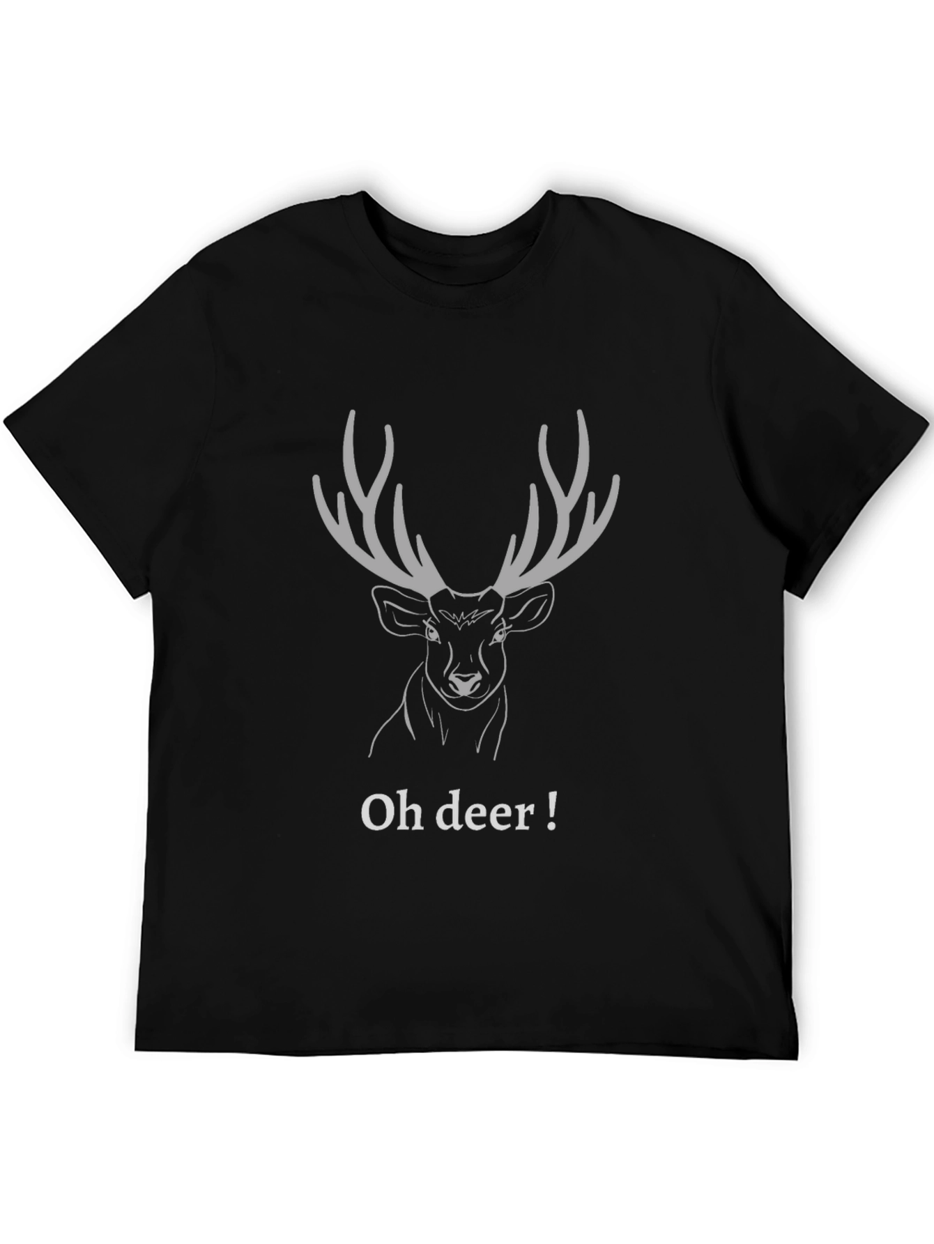 Oh Deer! Graphic Print Black T-Shirt