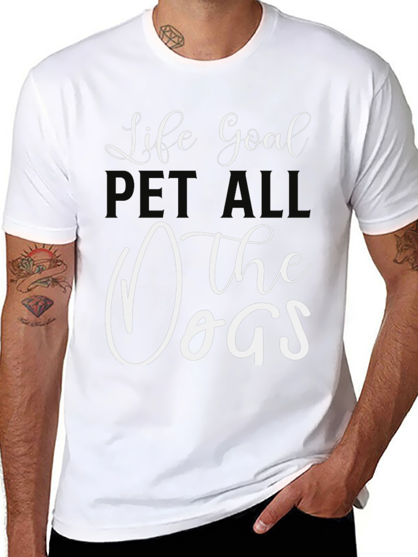 Life Goal: Pet All the Dogs Black T-Shirt