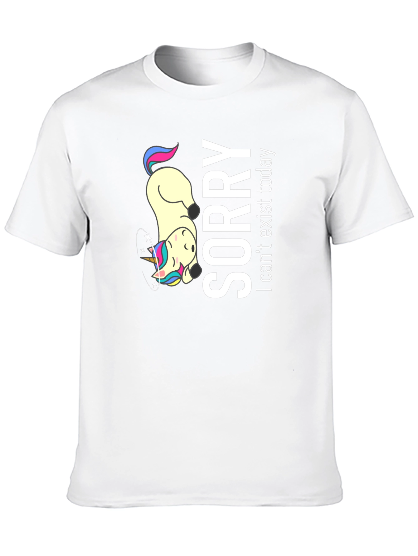 Sorry I Cant Exist Today Black T-Shirt