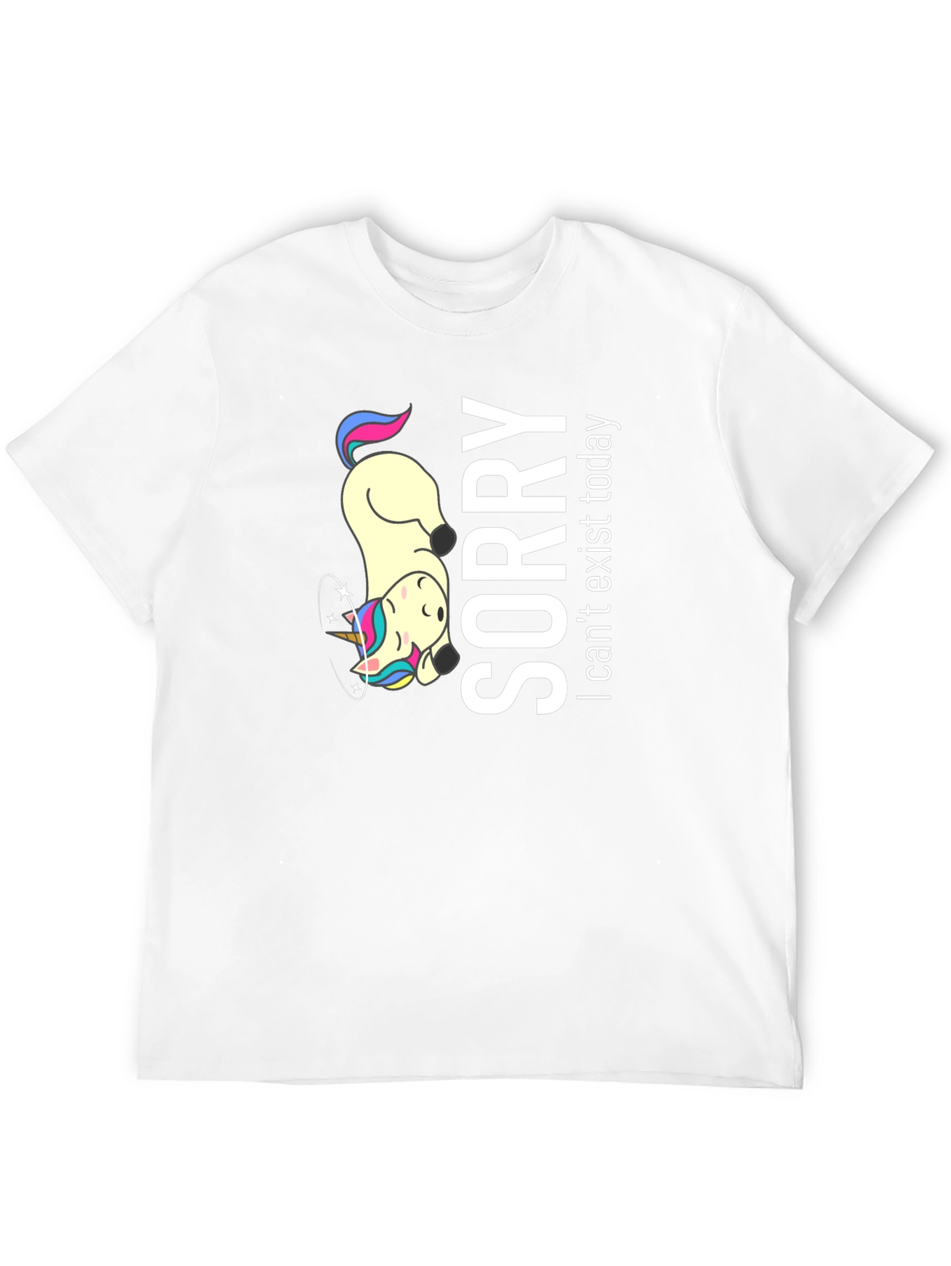 Sorry I Cant Exist Today Black T-Shirt