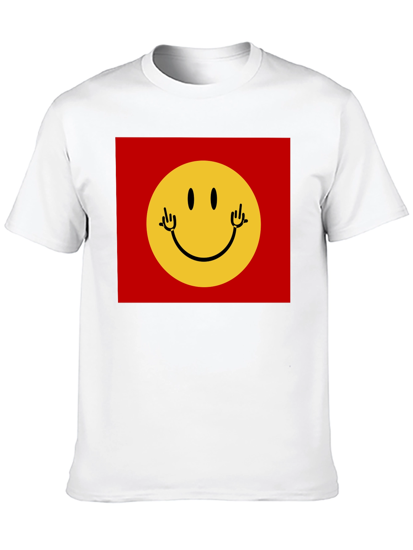 Smiley Face Graphic Tee - Black