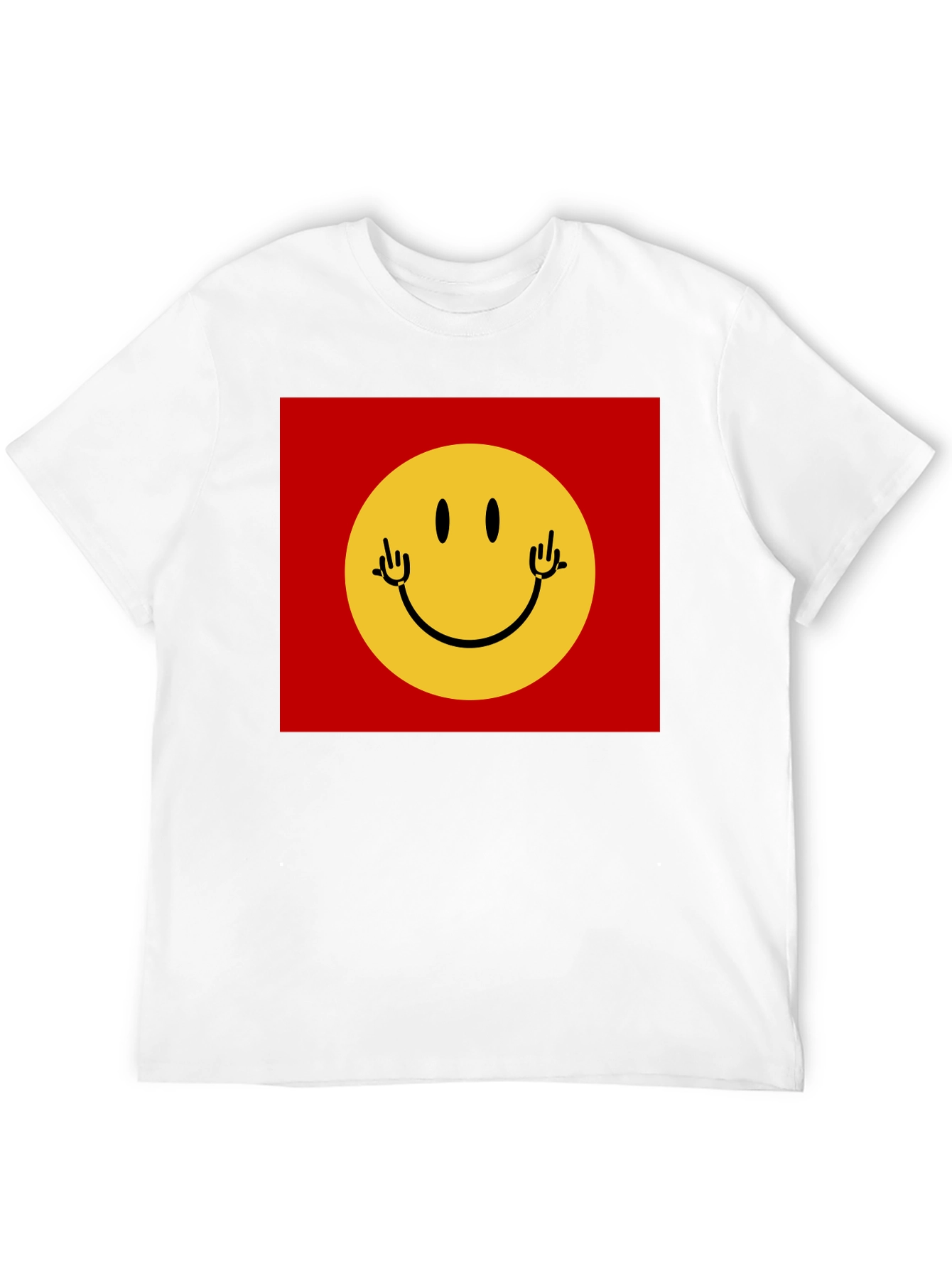 Smiley Face Graphic Tee - Black