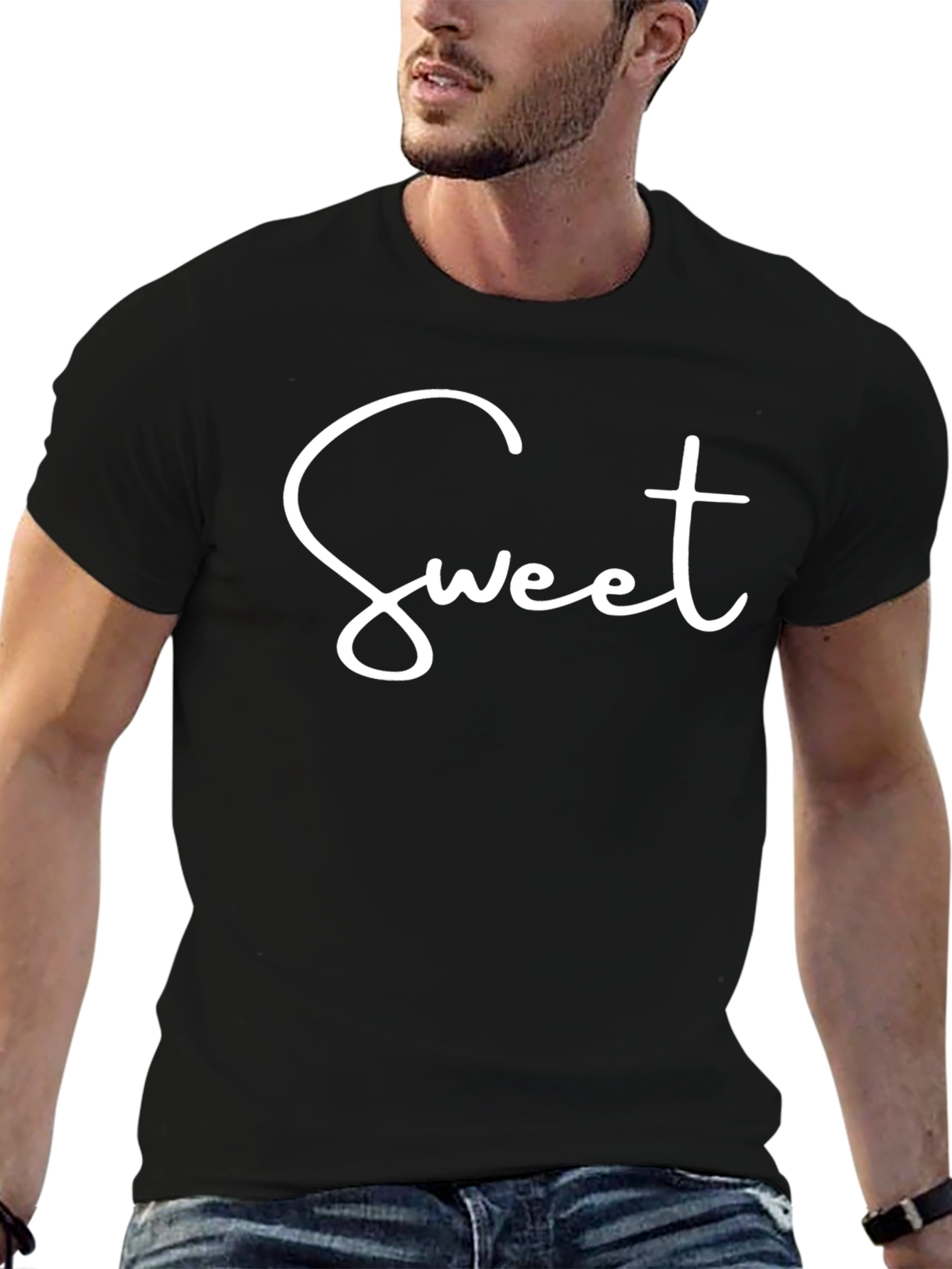 Sweet Graphic Tee - Casual Black T-Shirt