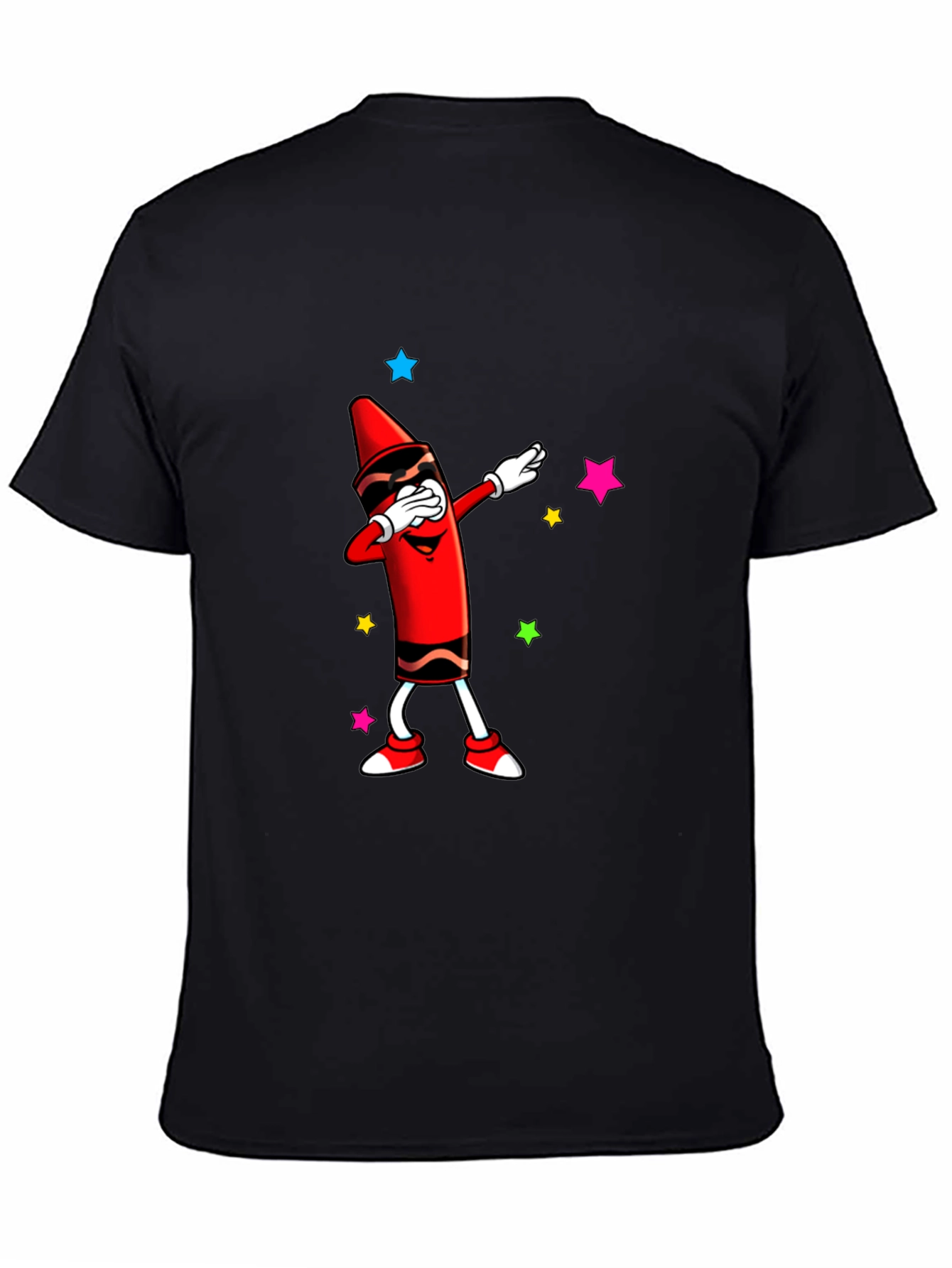 Dabbing Crayon Graphic Tee - Black Casual Top