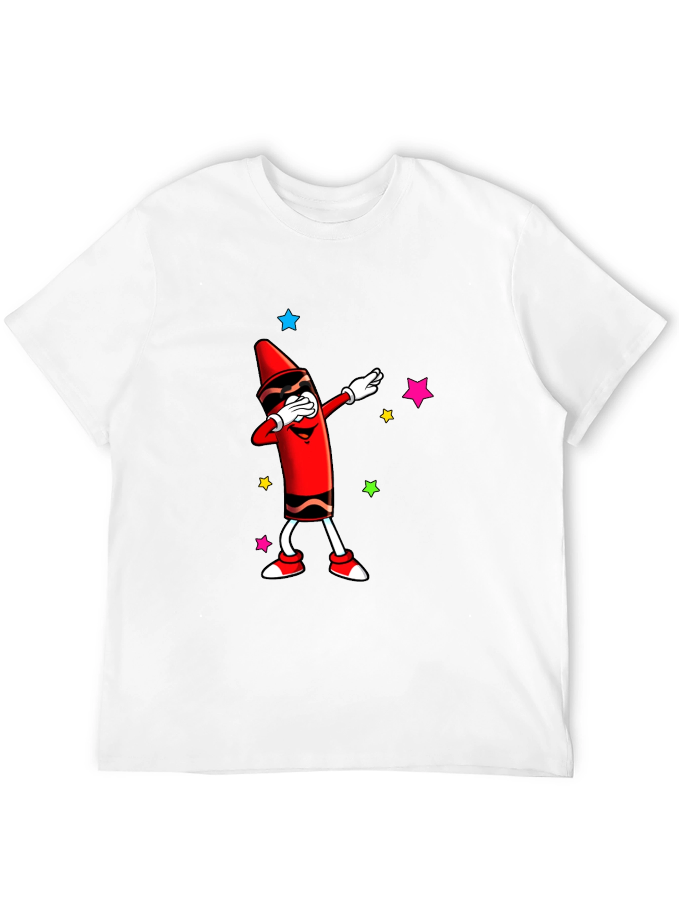 Dabbing Crayon Graphic Tee - Black Casual Top