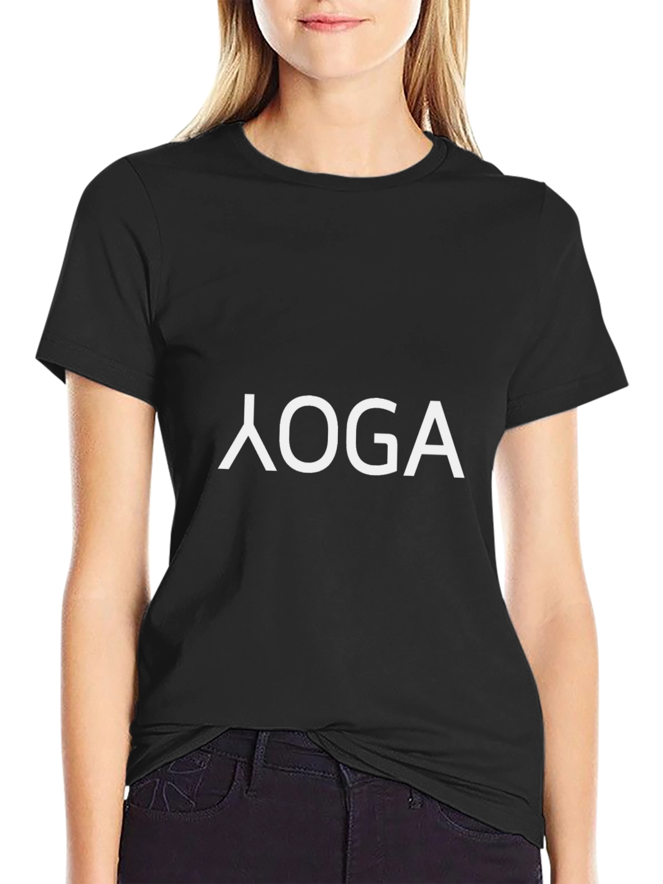 Yoga Graphic Tee - Black Casual Fit