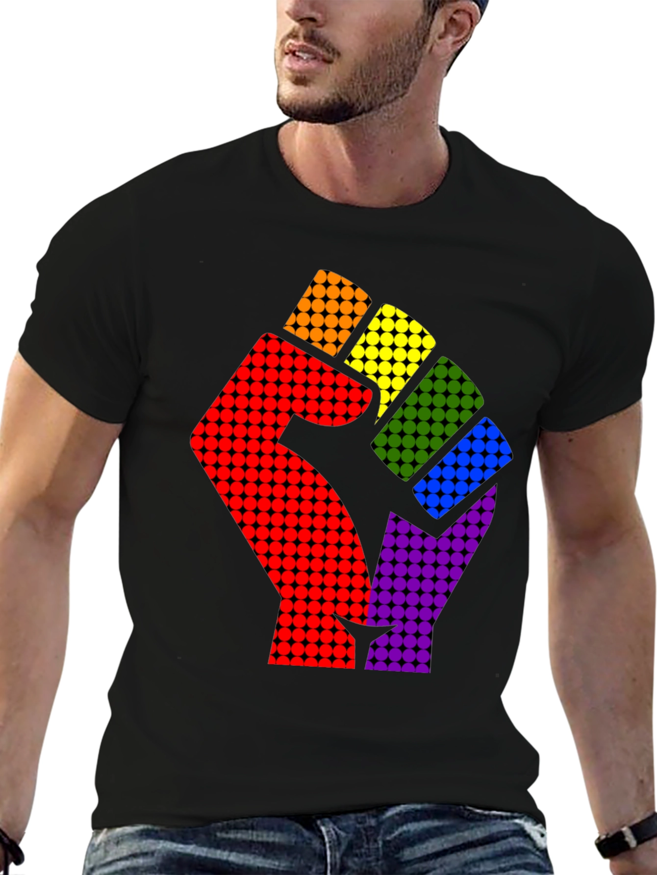 LGBTQ Pride Fist T-Shirt - Black Graphic Tee