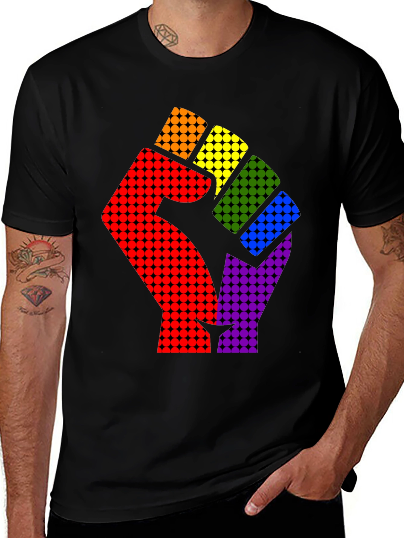 LGBTQ Pride Fist T-Shirt - Black Graphic Tee