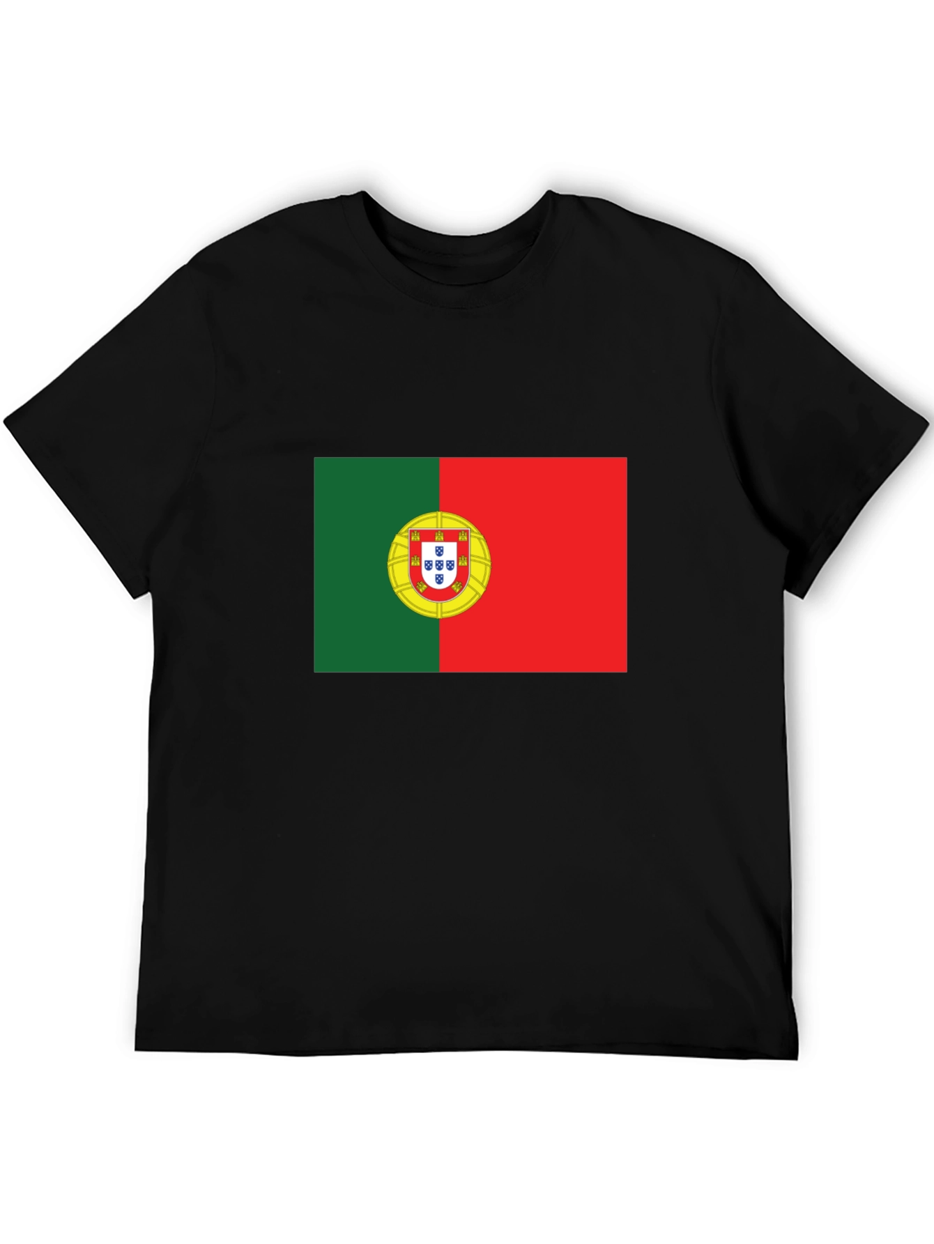 Portugal Flag Graphic T-Shirt - Black