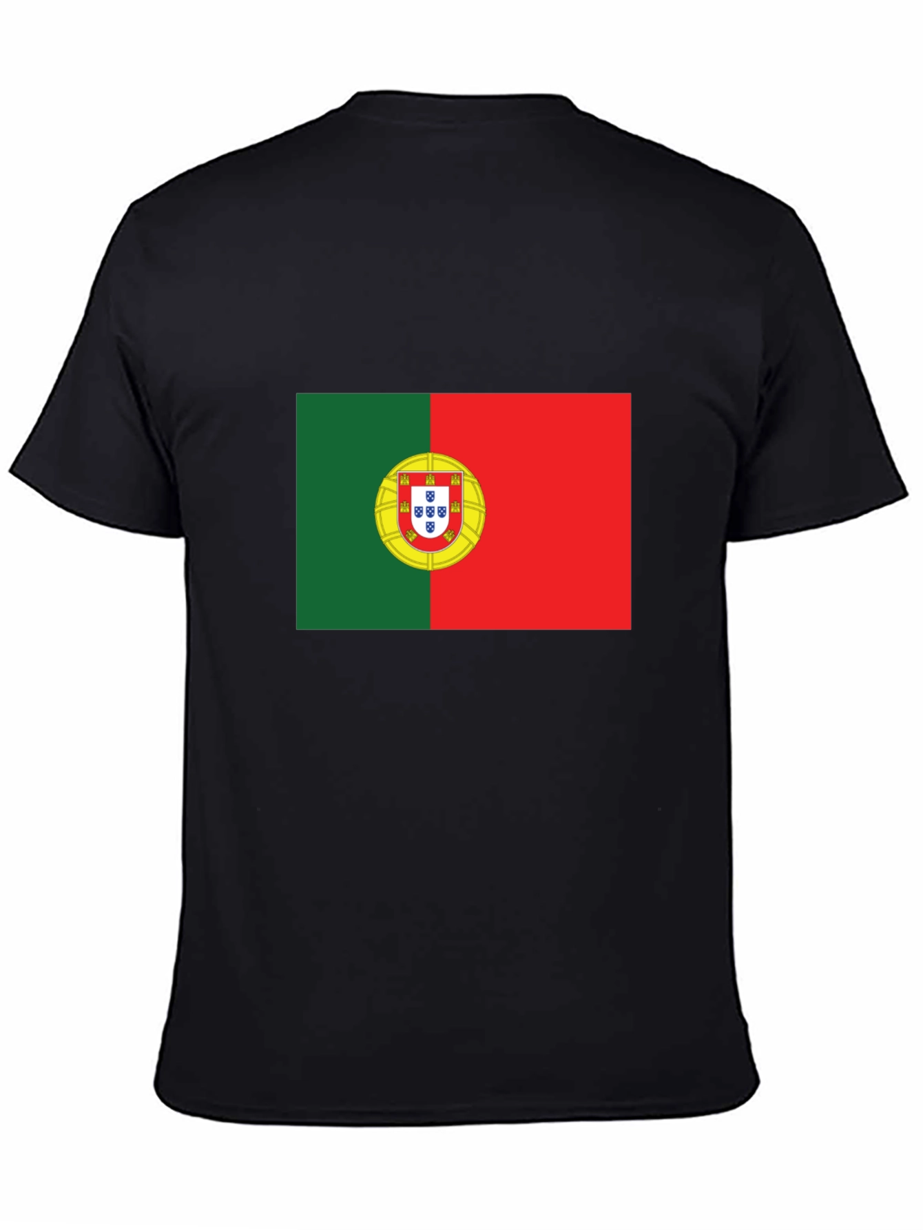 Portugal Flag Graphic T-Shirt - Black