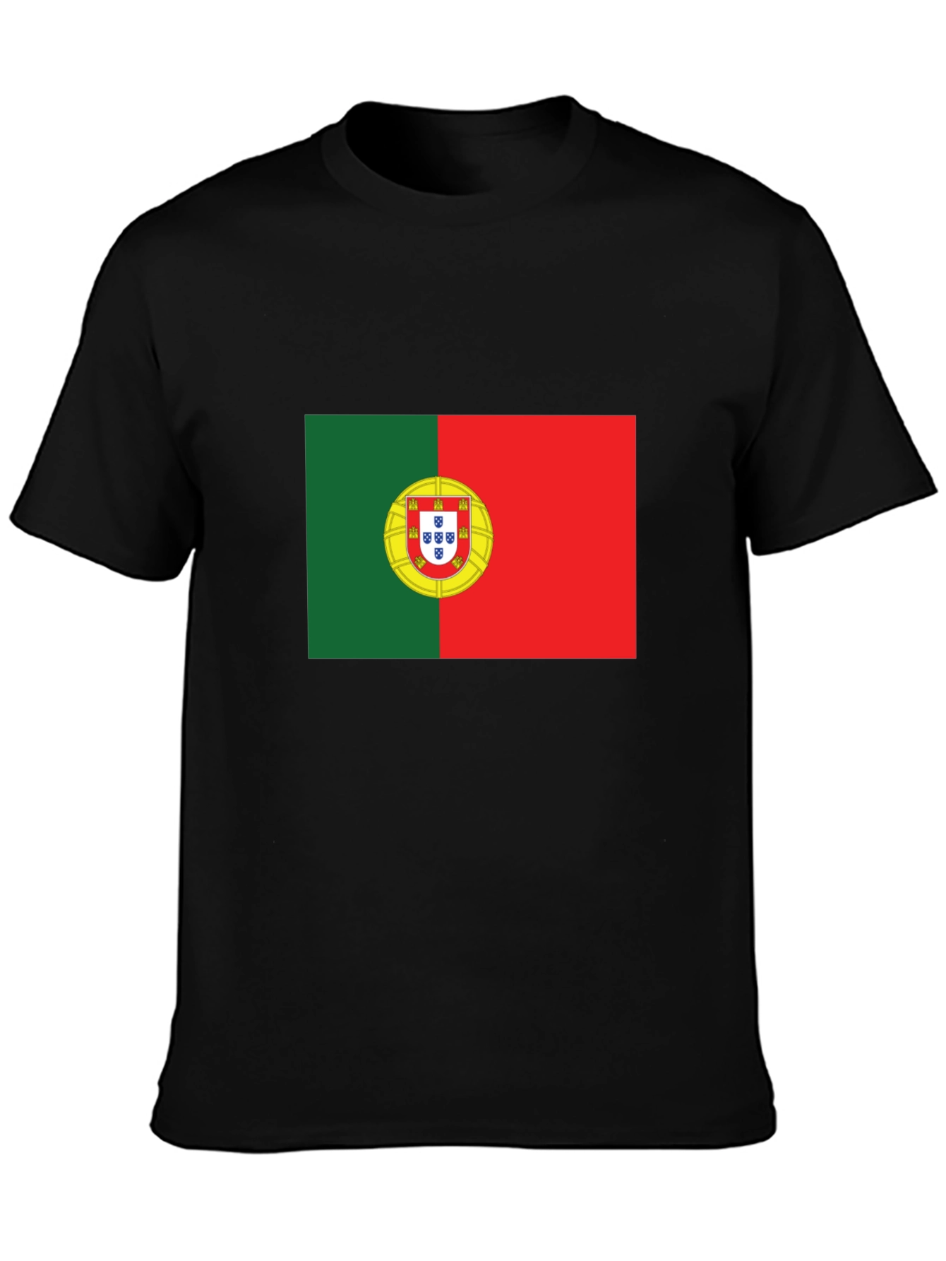 Portugal Flag Graphic T-Shirt - Black
