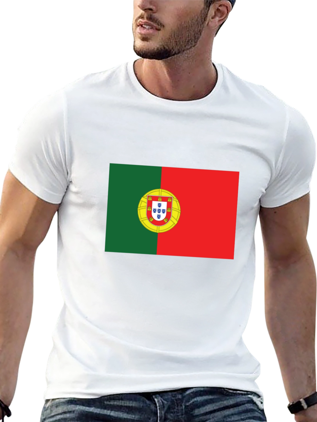 Portugal Flag Graphic T-Shirt - Black