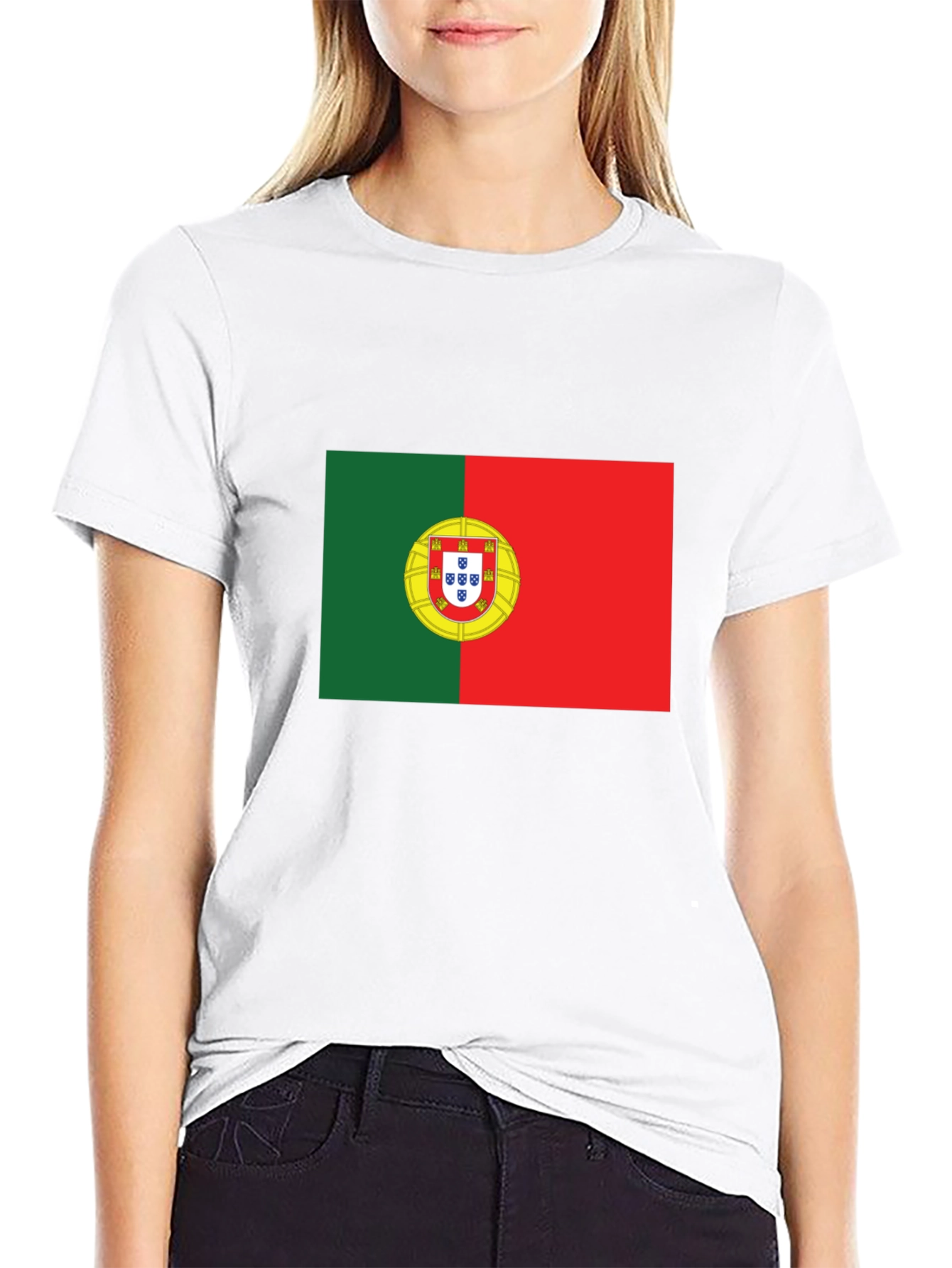 Portugal Flag Graphic T-Shirt - Black