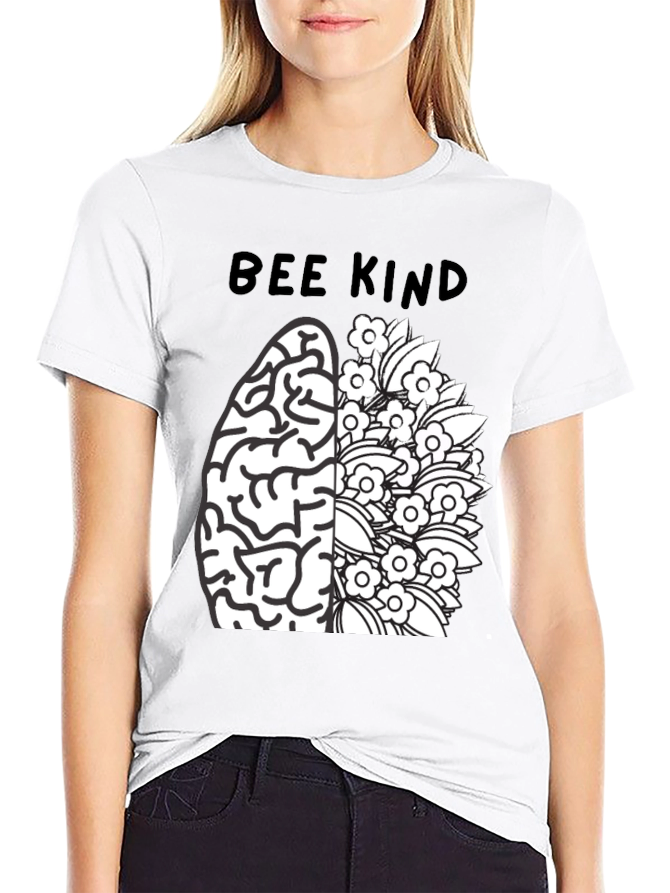 Bee Kind Brain Flower T-Shirt