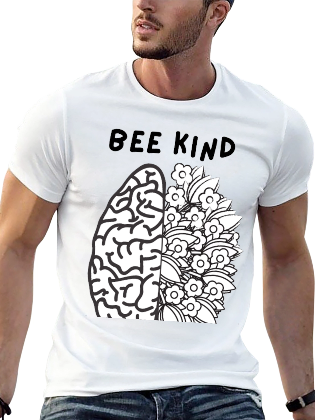 Bee Kind Brain Flower T-Shirt