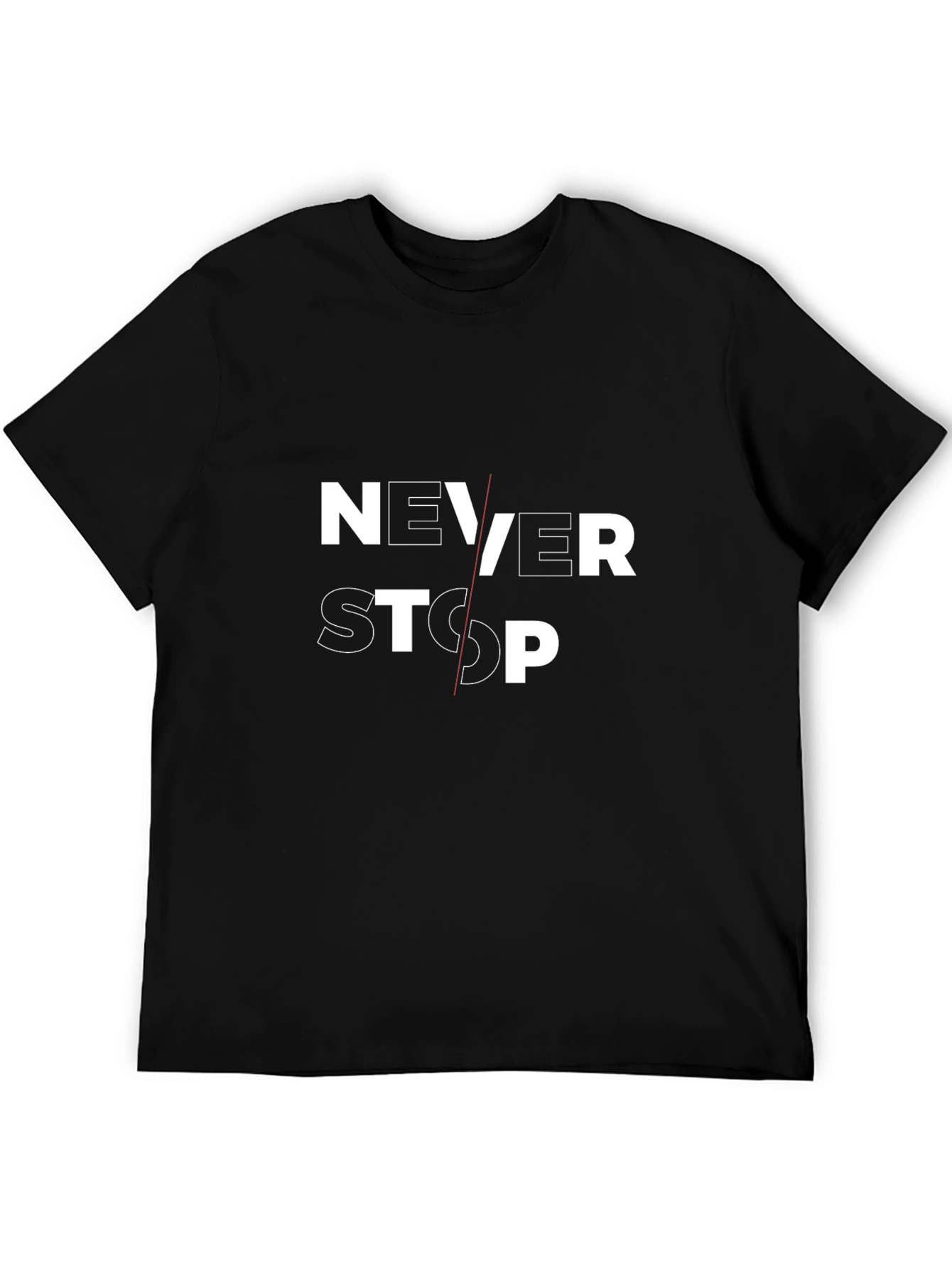 Never Stop Graphic Print Black T-Shirt