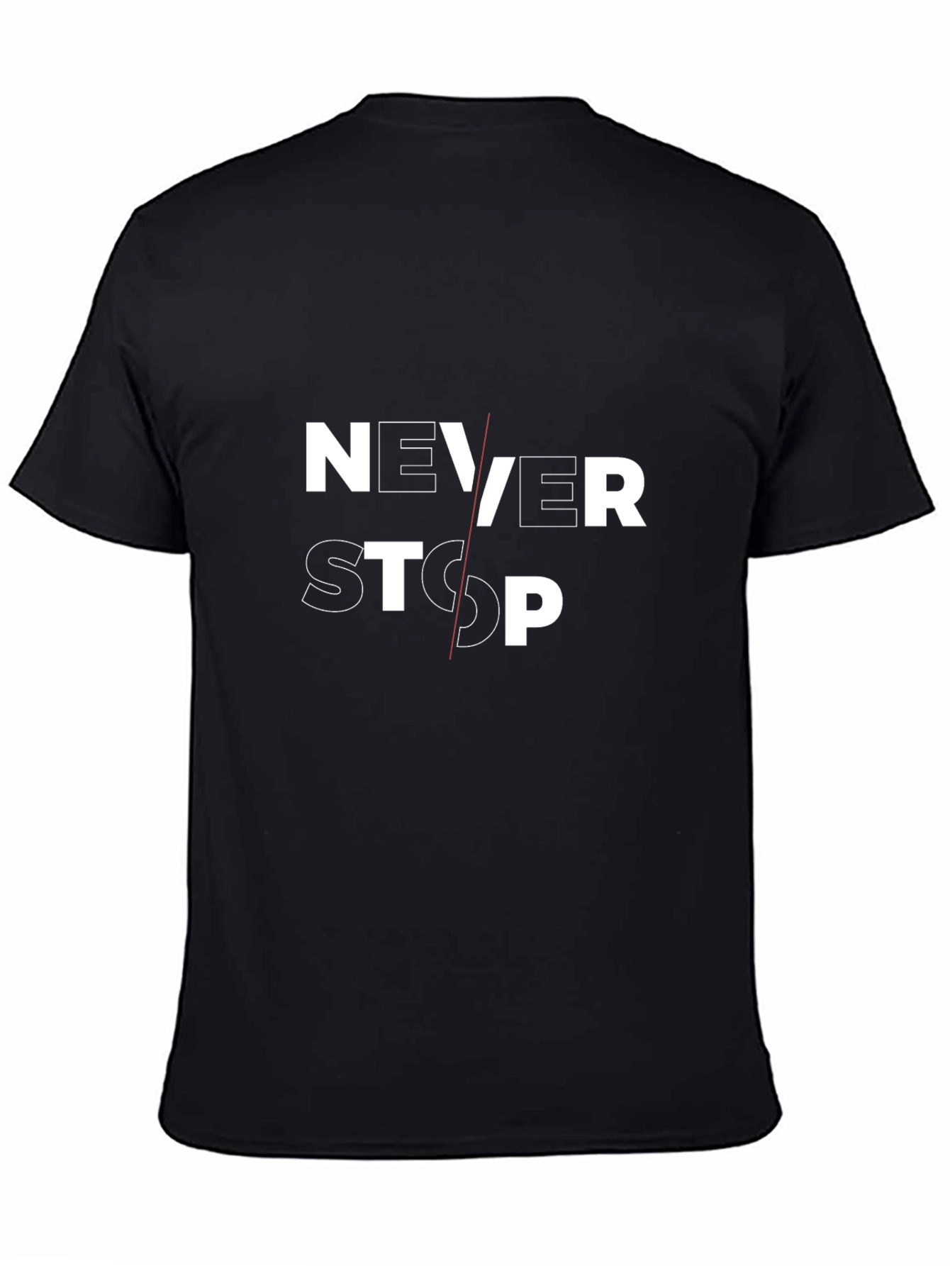 Never Stop Graphic Print Black T-Shirt