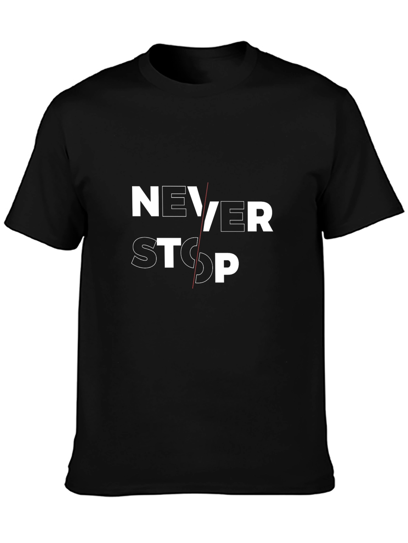 Never Stop Graphic Print Black T-Shirt