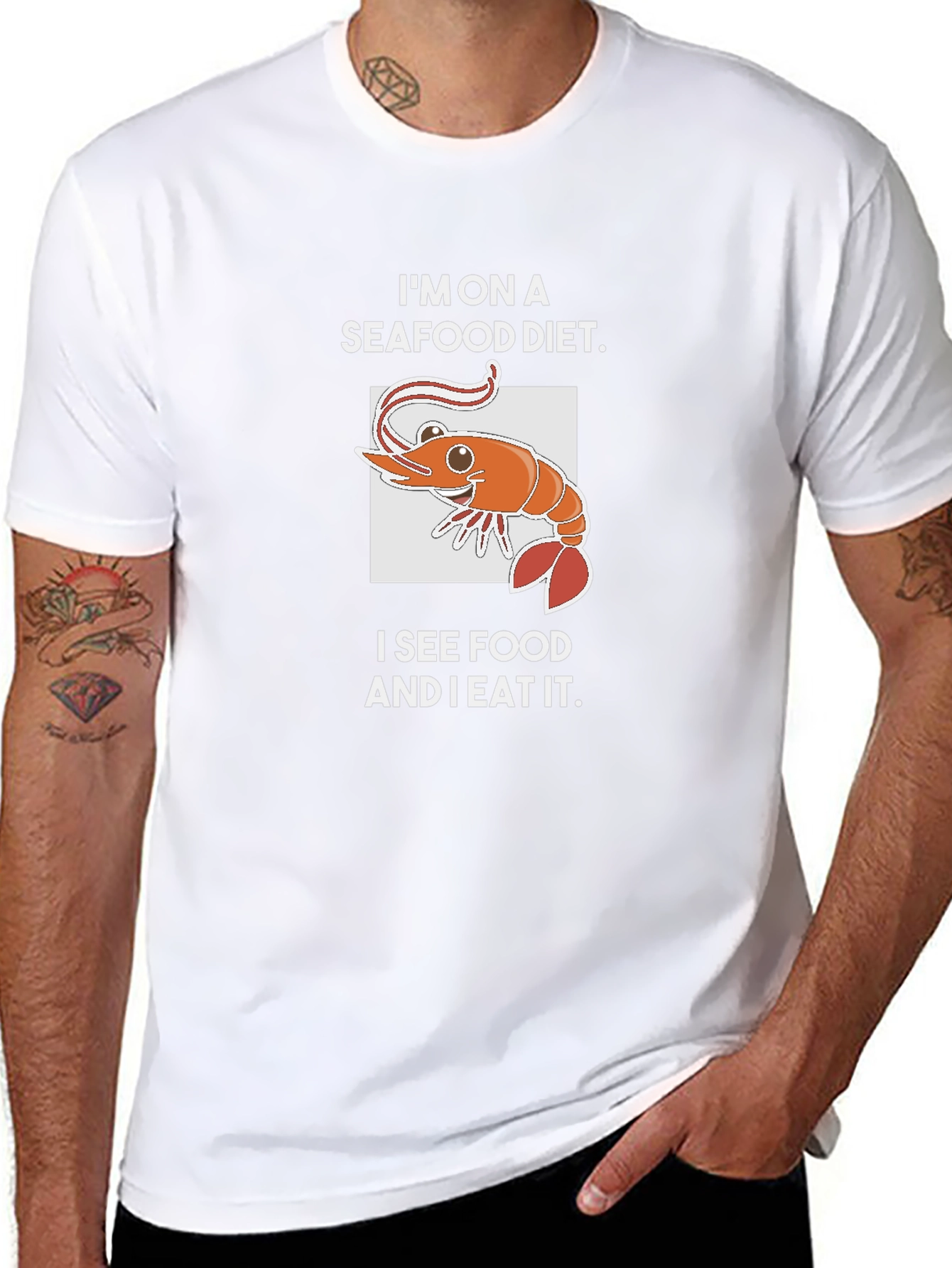 Seafood Diet T-Shirt - Funny Shrimp Graphic Tee