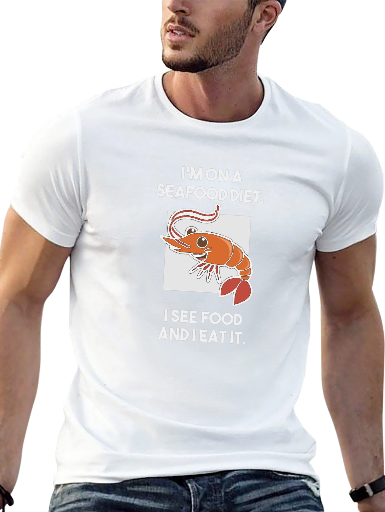 Seafood Diet T-Shirt - Funny Shrimp Graphic Tee