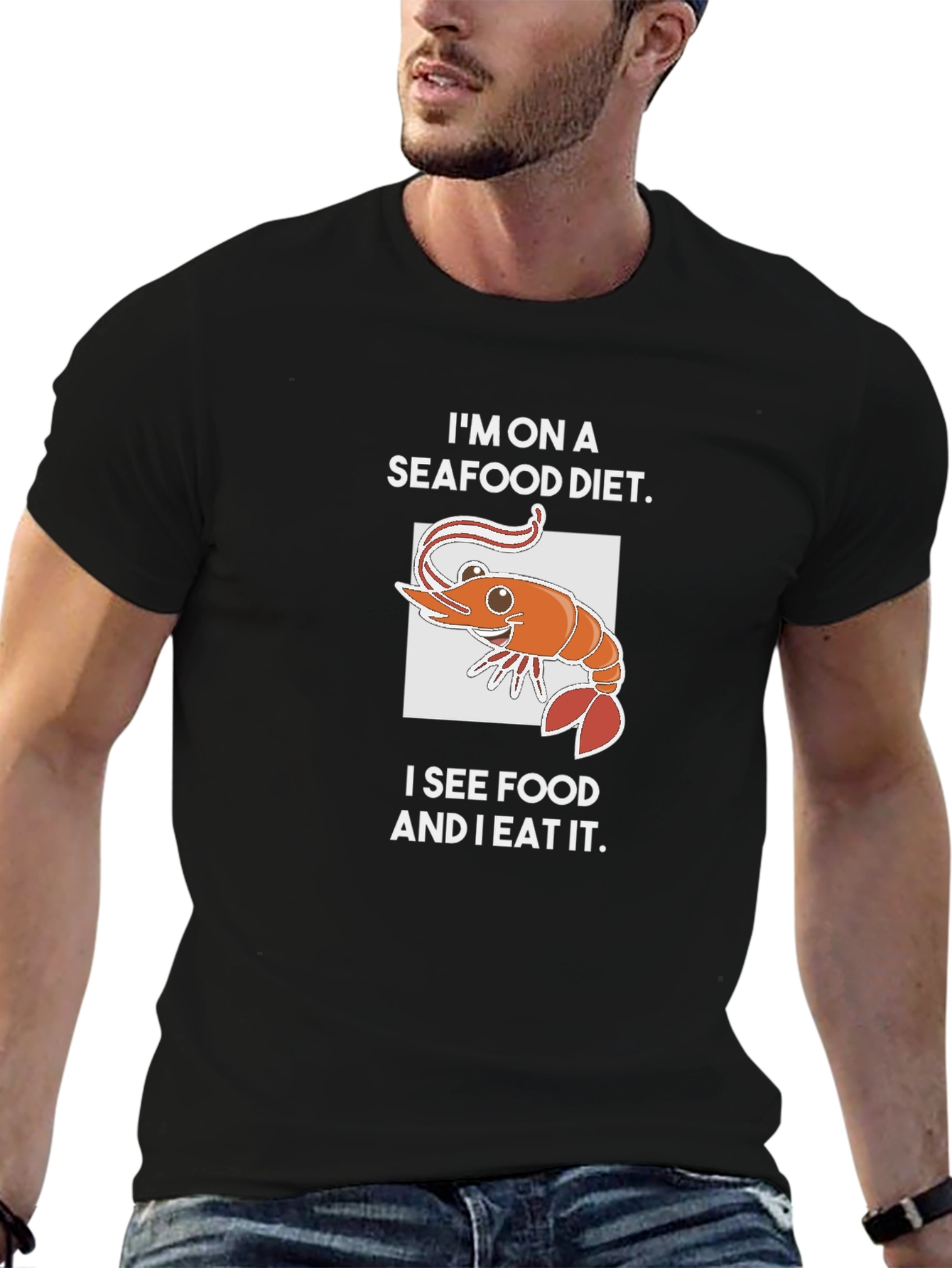 Seafood Diet T-Shirt - Funny Shrimp Graphic Tee
