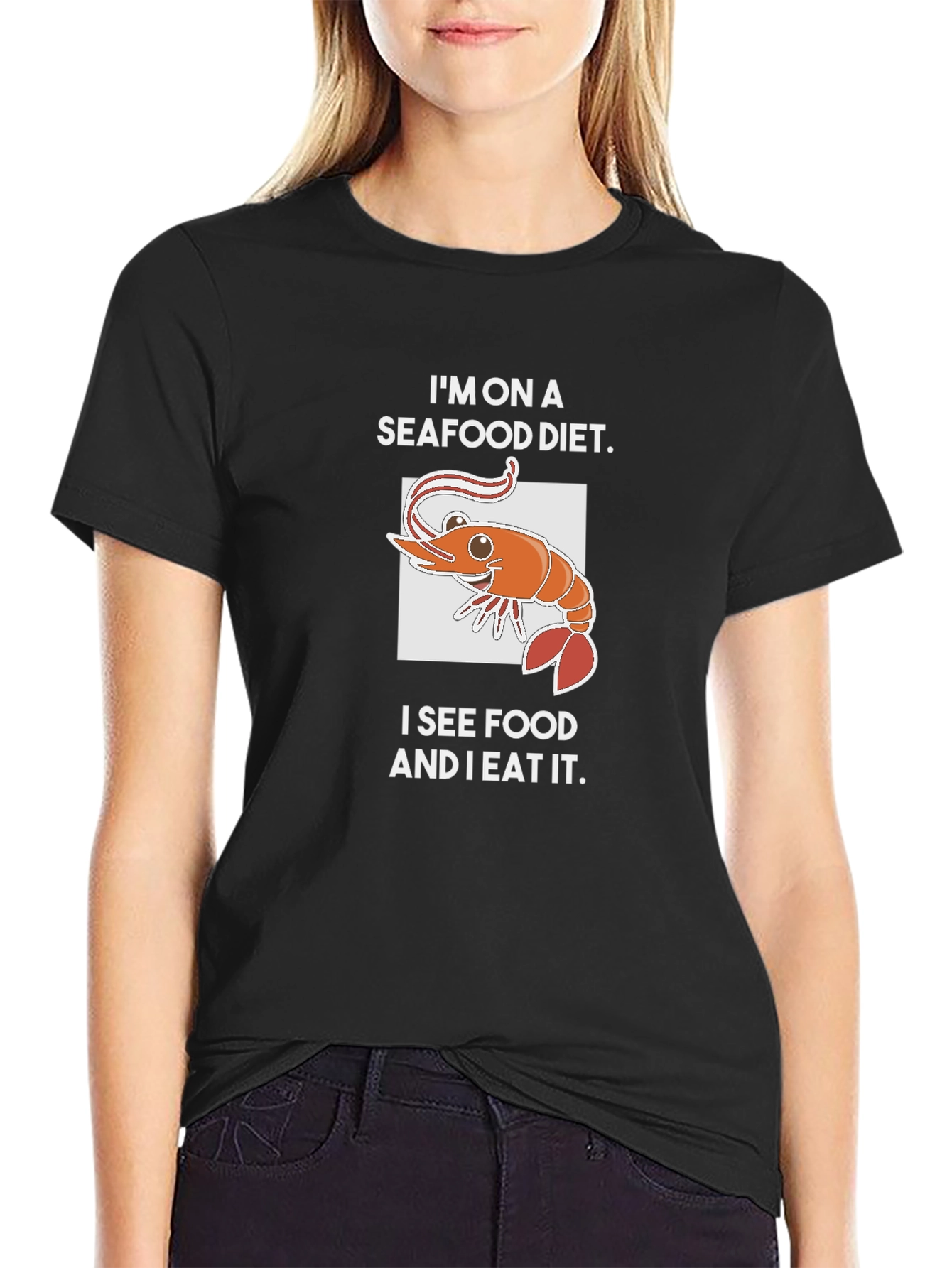 Seafood Diet T-Shirt - Funny Shrimp Graphic Tee