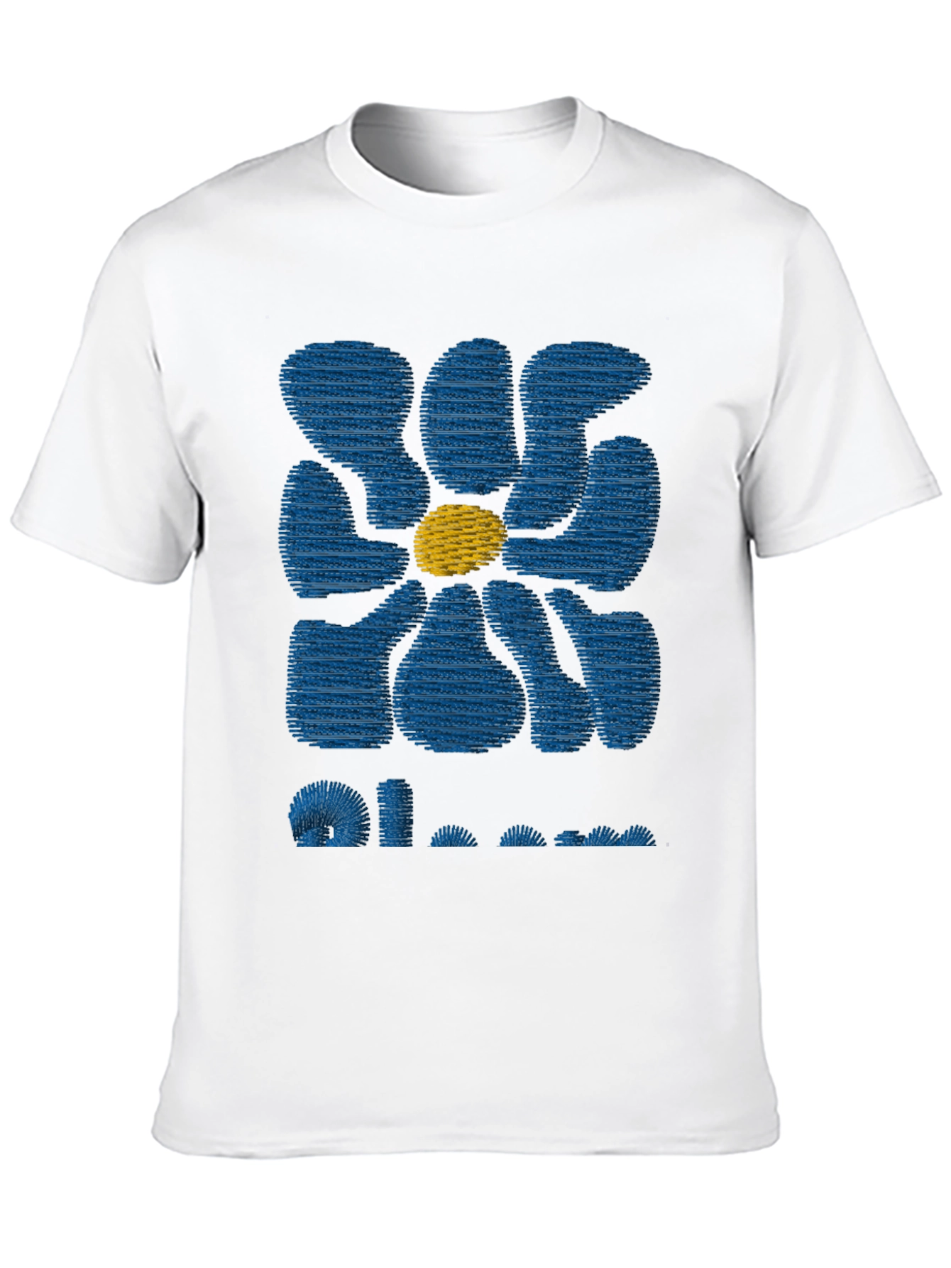 Retro Bloom Graphic Tee - Black Cotton T-Shirt