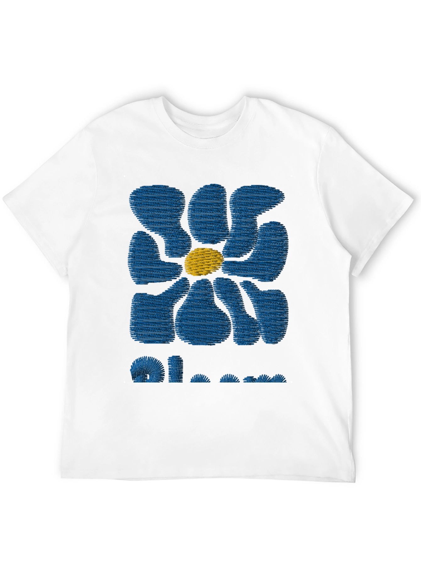Retro Bloom Graphic Tee - Black Cotton T-Shirt