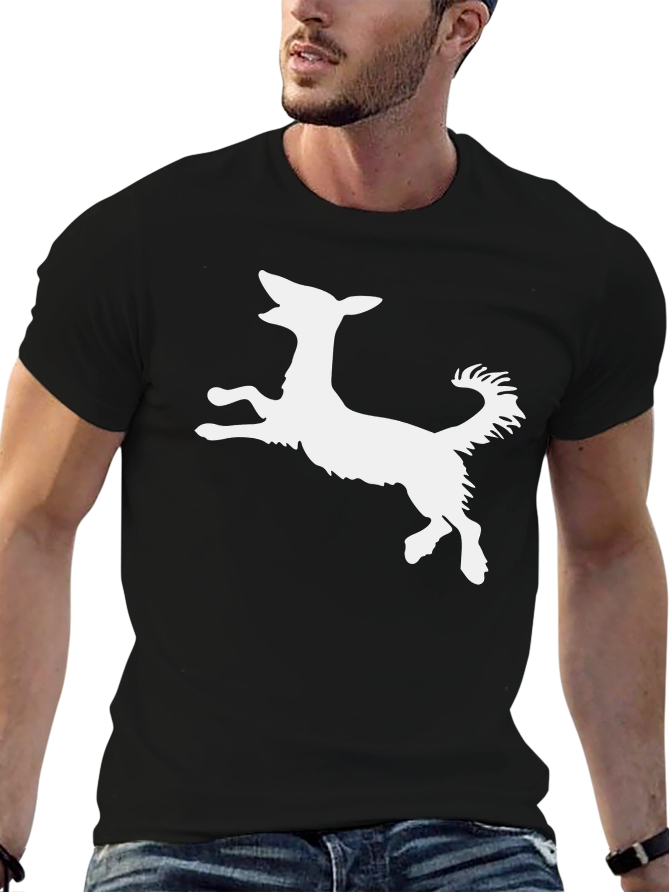 Dog Silhouette Black T-Shirt