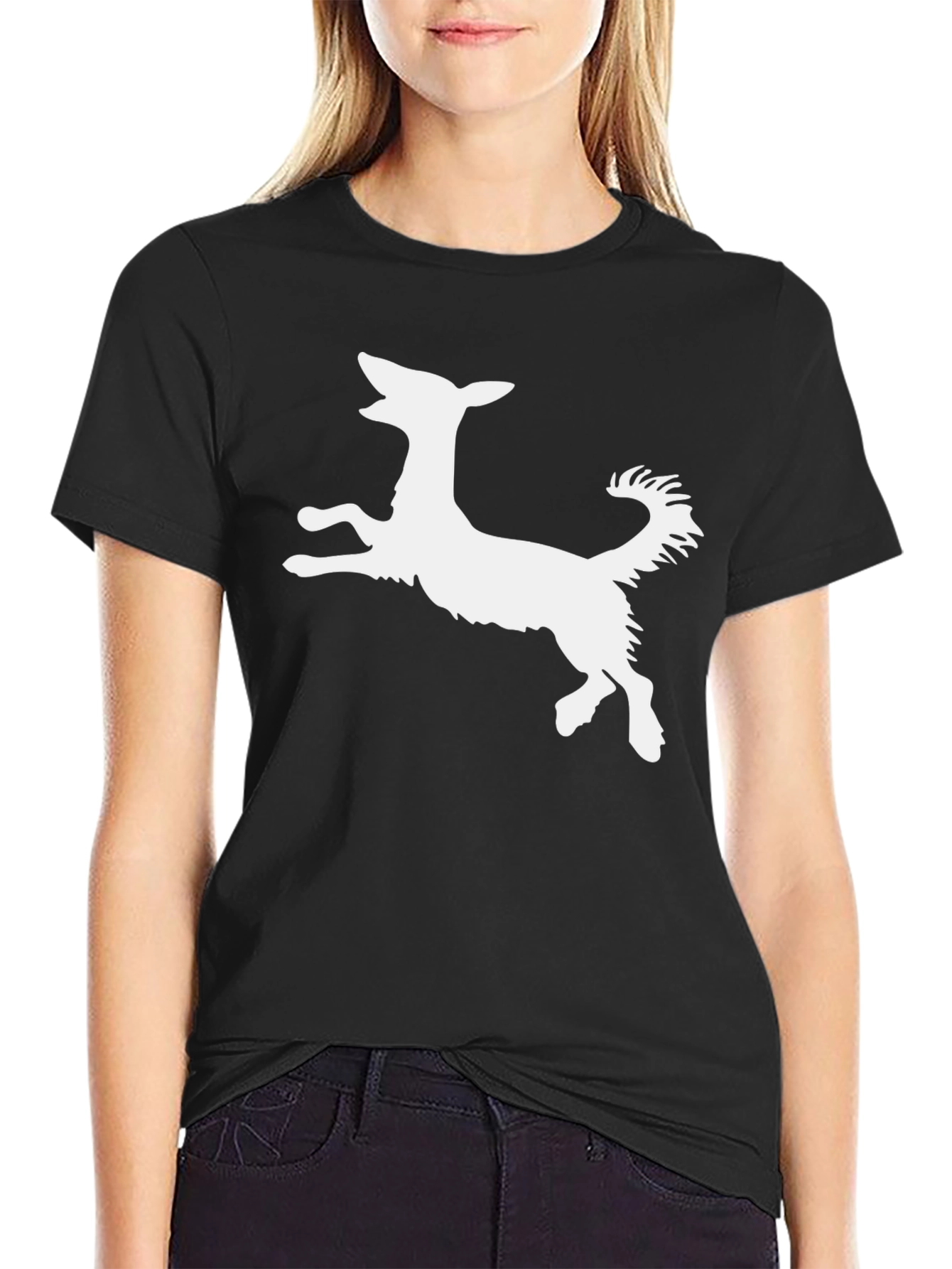 Dog Silhouette Black T-Shirt