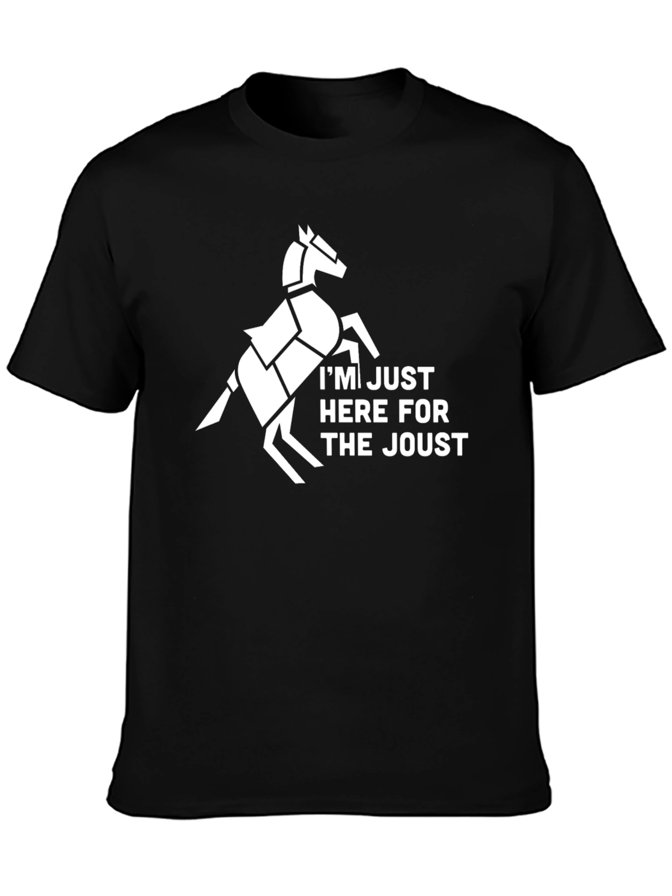 Jousting Horse Graphic Tee - Black Cotton T-Shirt